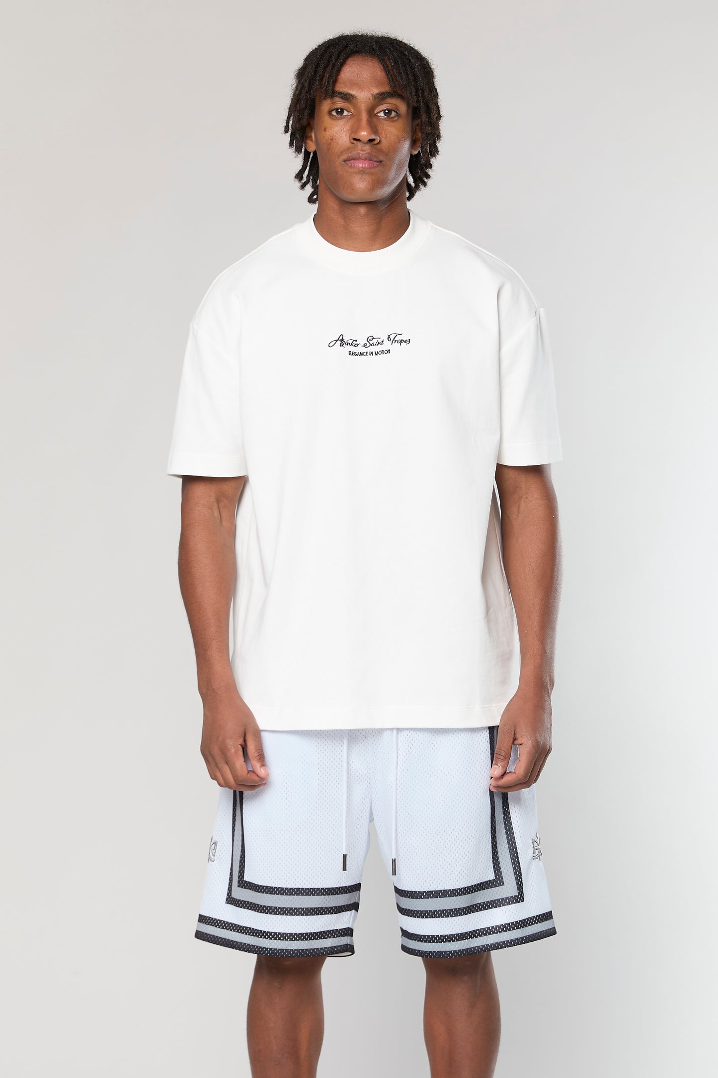 BB 712 White/Gray Short Pant