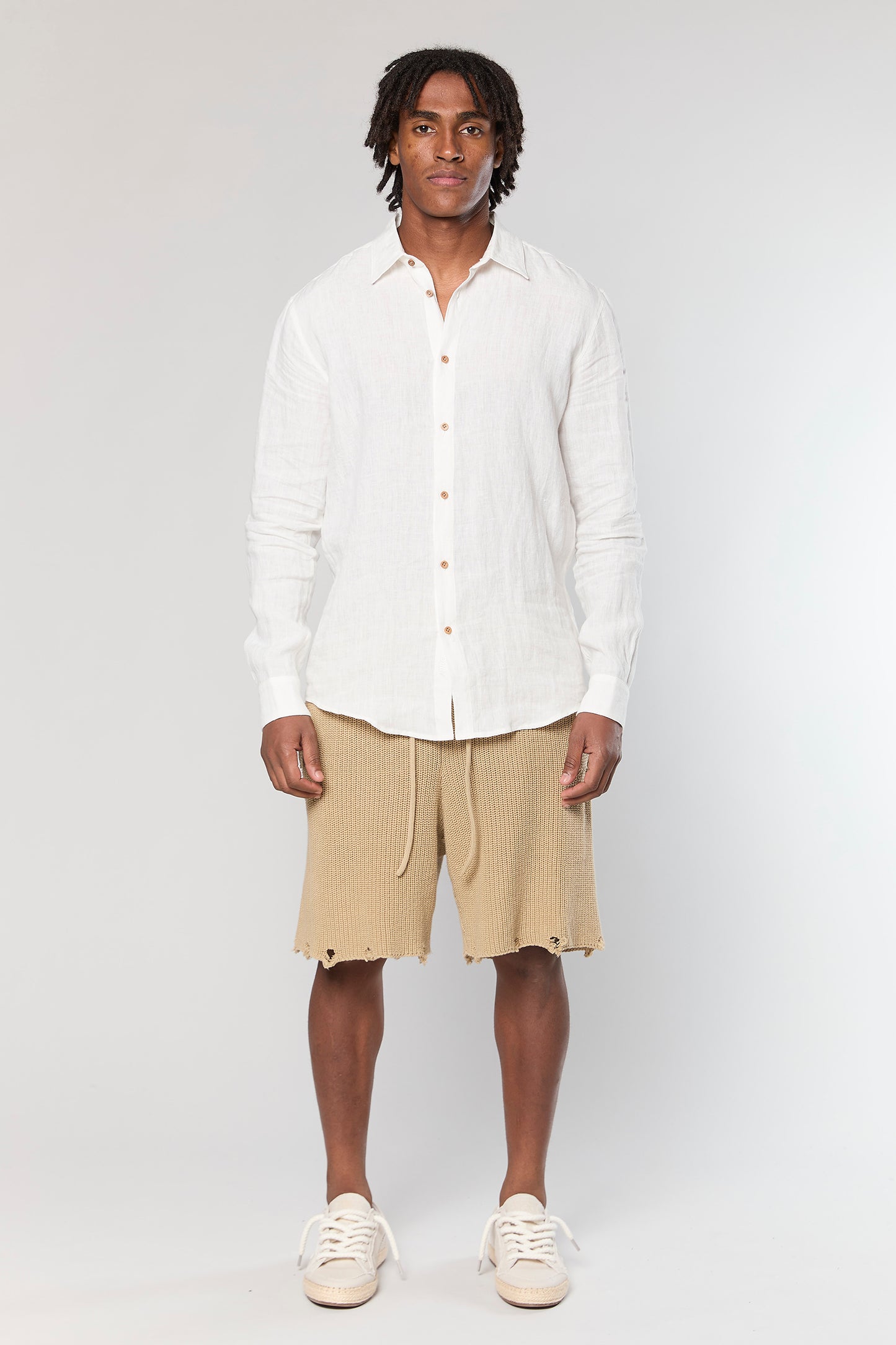 820 Beige Knit Short Pant