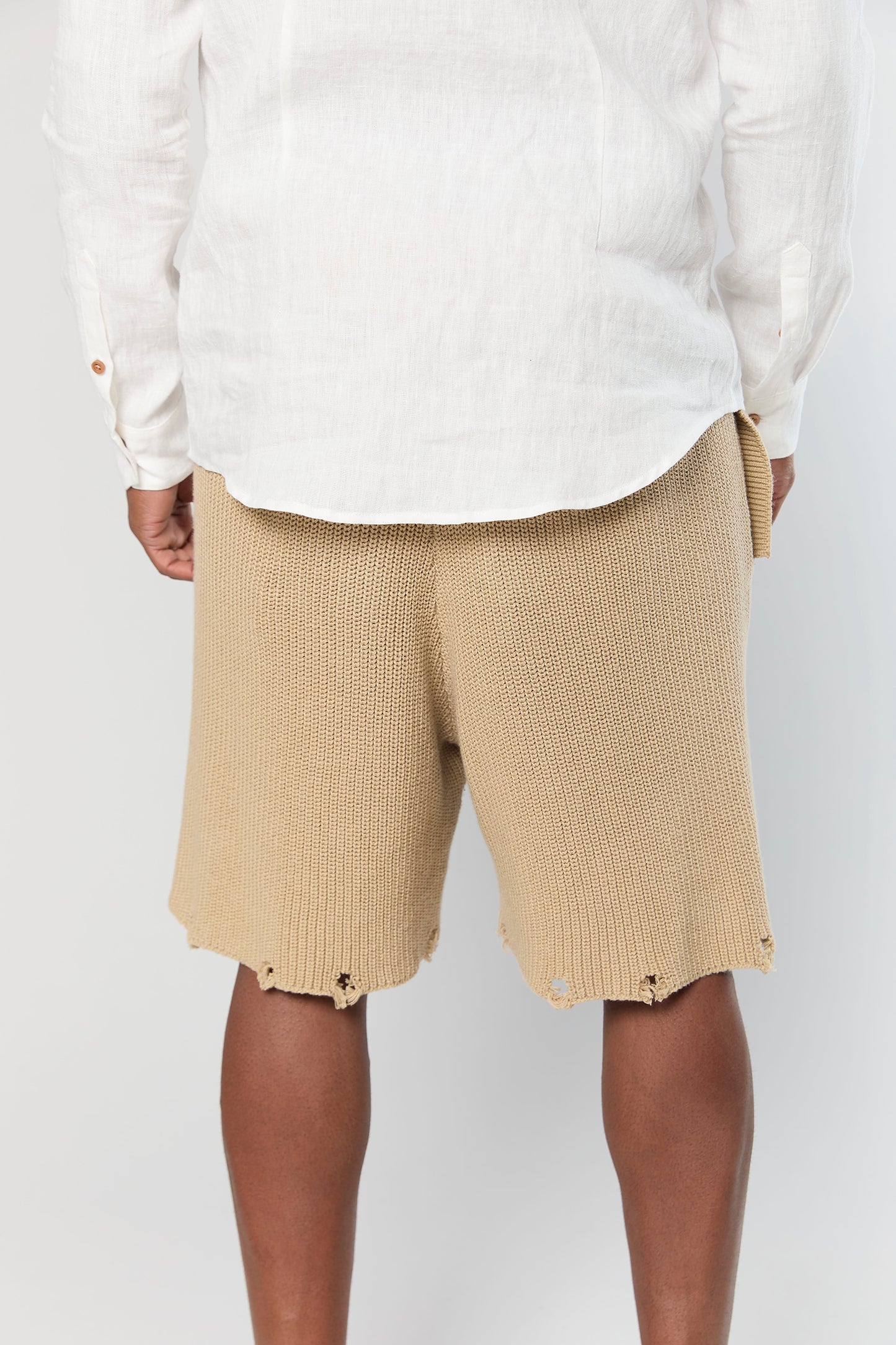 820 Beige Knit Short Pant