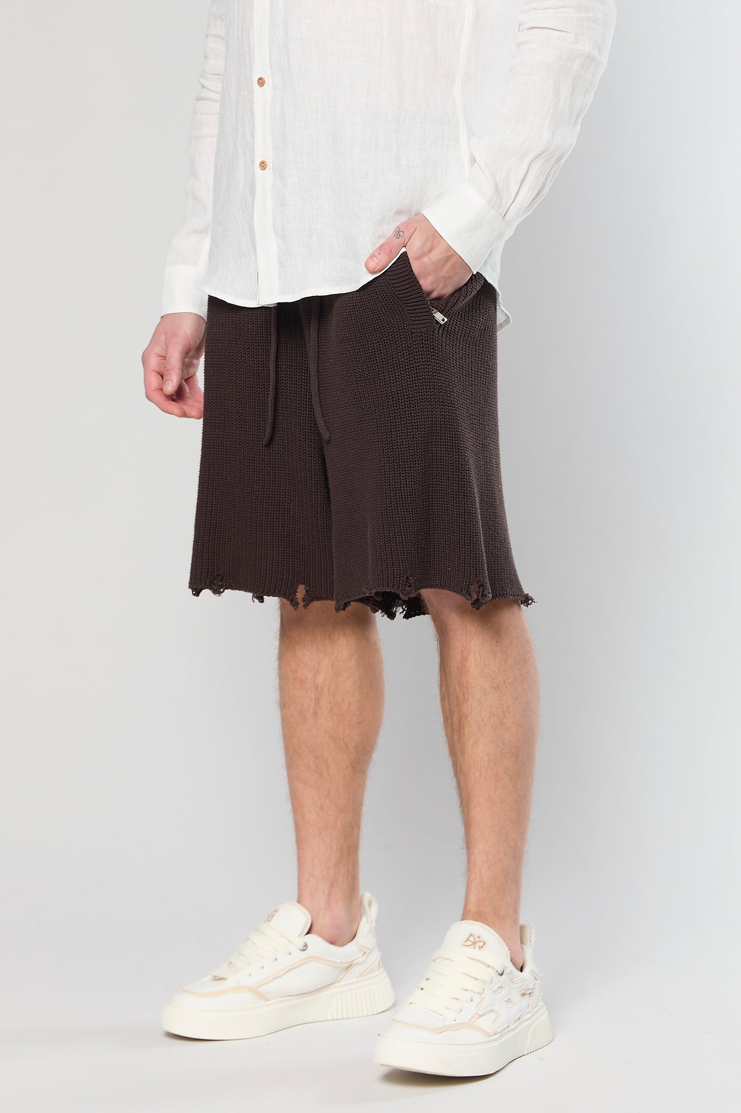 820 Brown Knit Short Pant