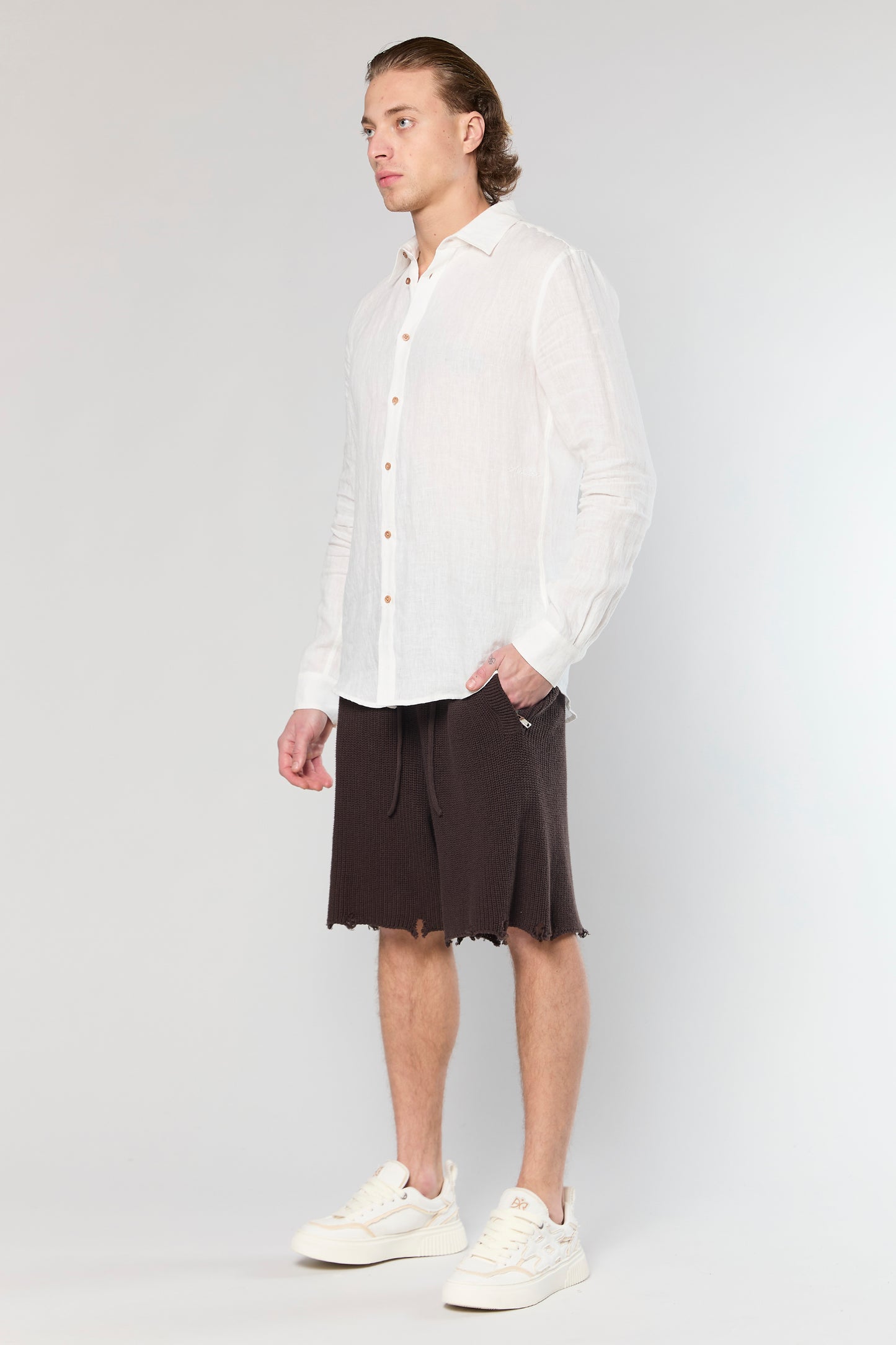 820 Brown Knit Short Pant