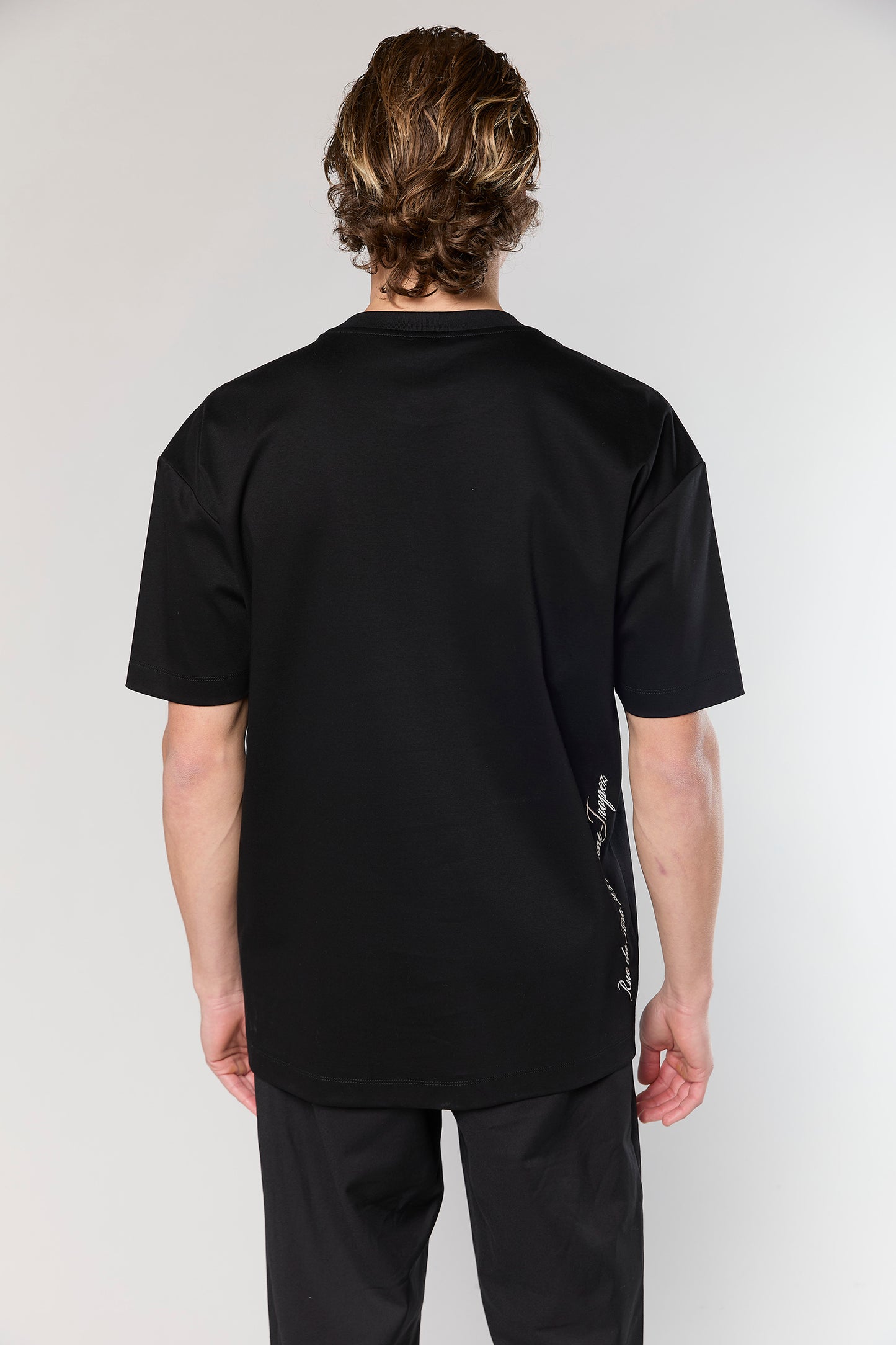 Mercerized 747 Black T-Shirt