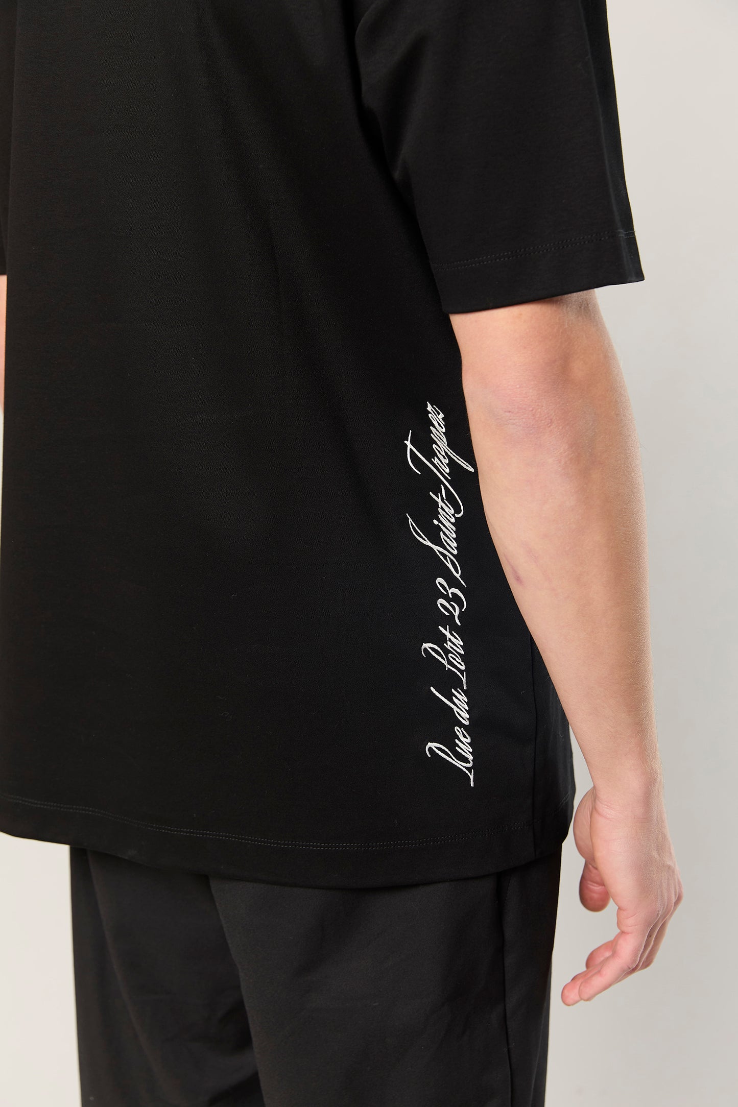 Mercerized 747 Black T-Shirt