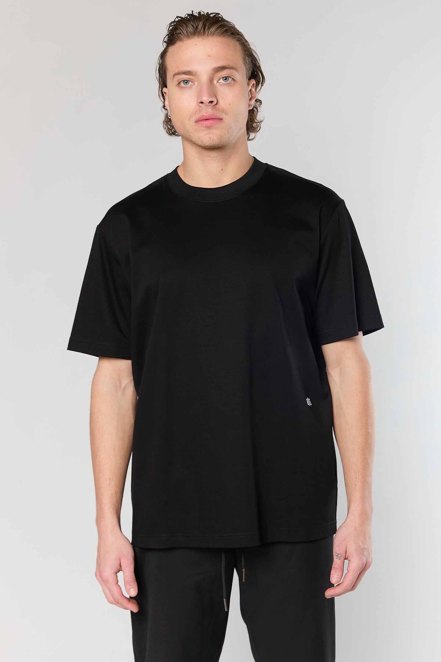 Mercerized 744 Black T-Shirt