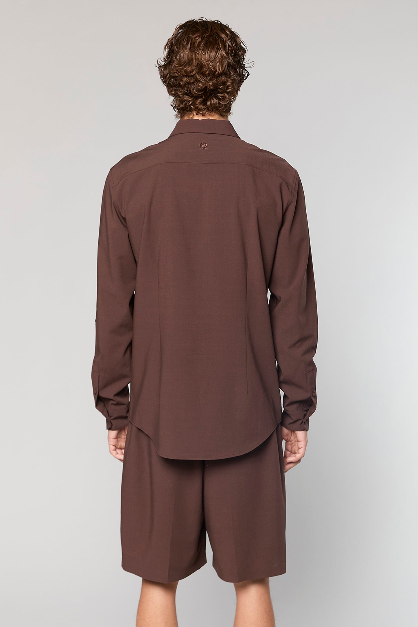 Wool Blend Brown 778 Zipper Shirt