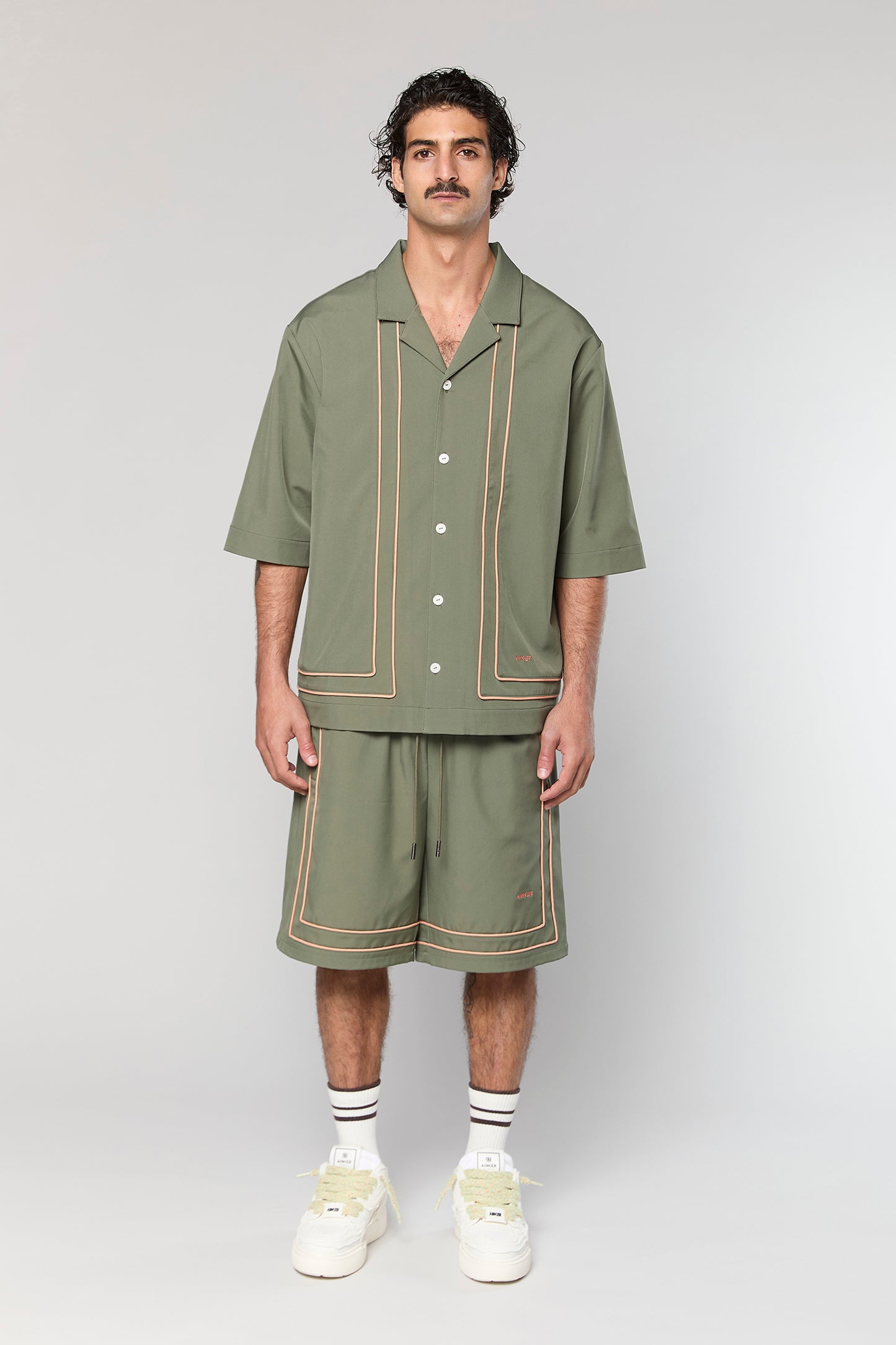 Tech 801 Green Short Button Shirt