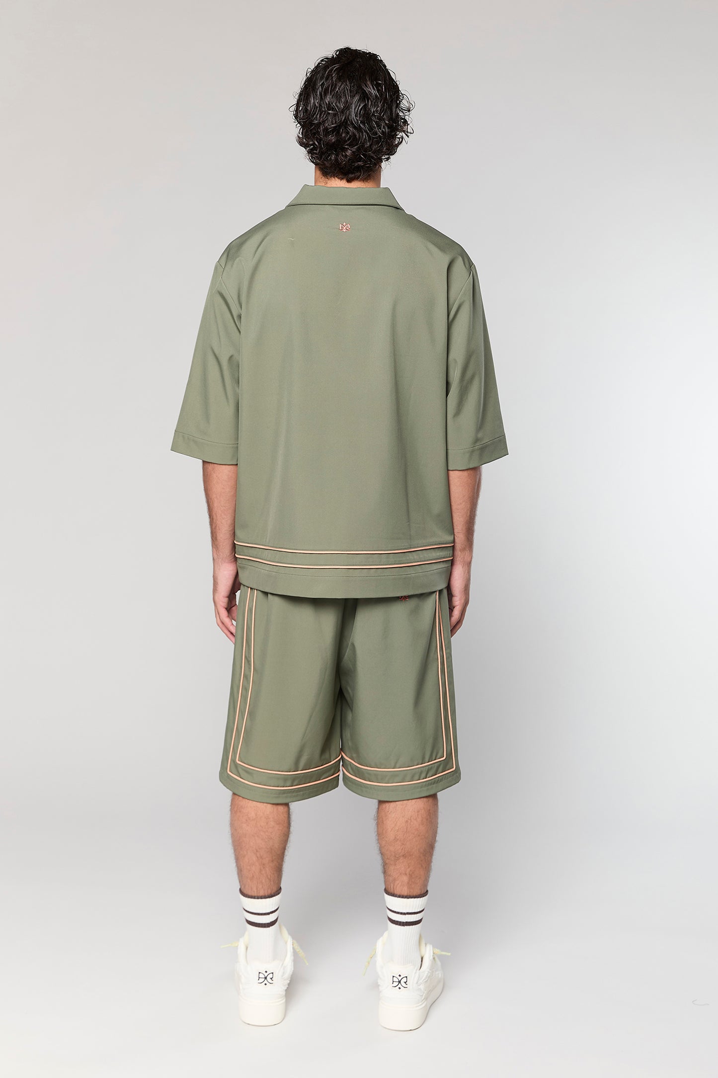 Tech 801 Green Short Button Shirt