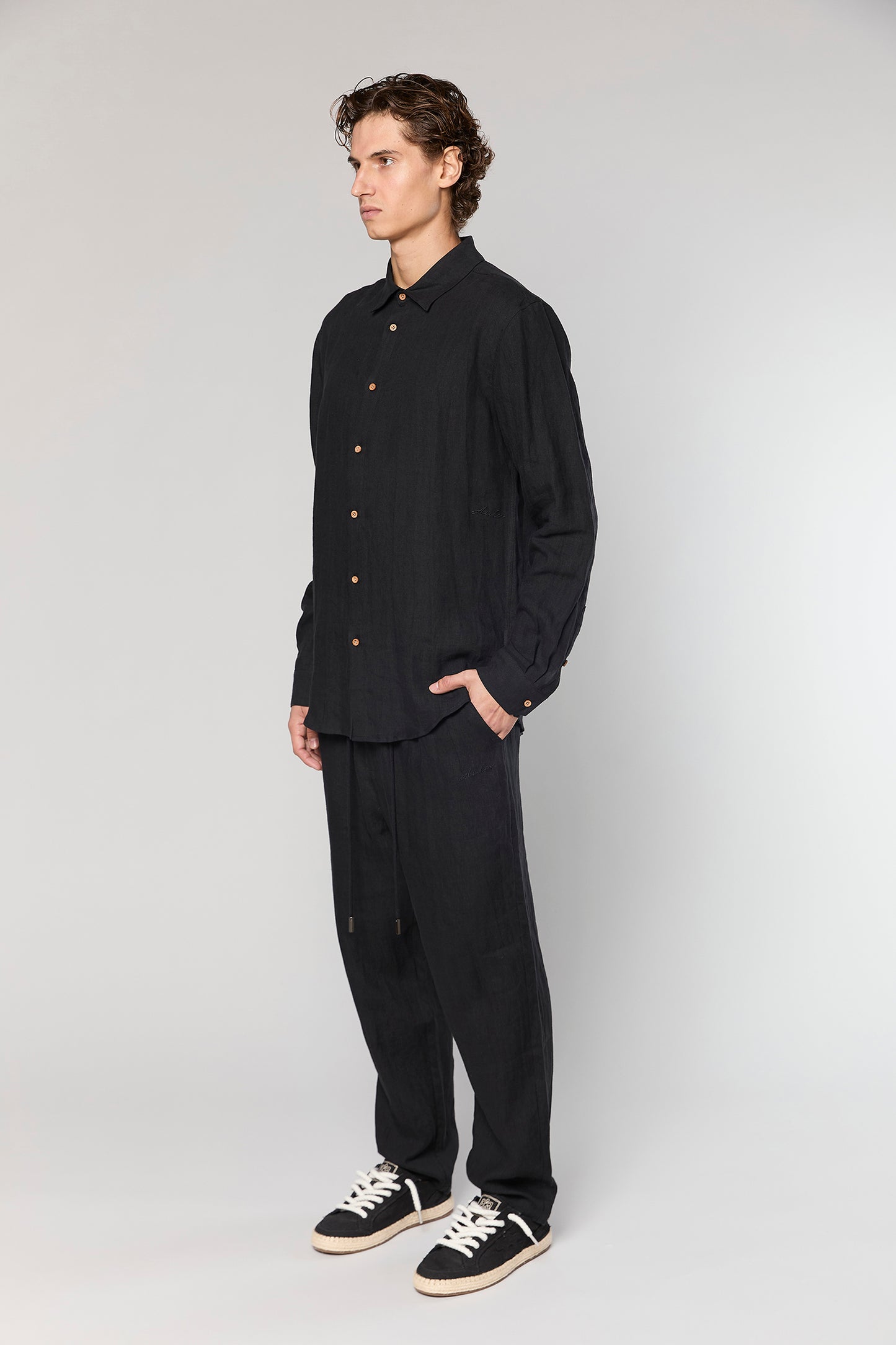 Linen 777 Black Pants