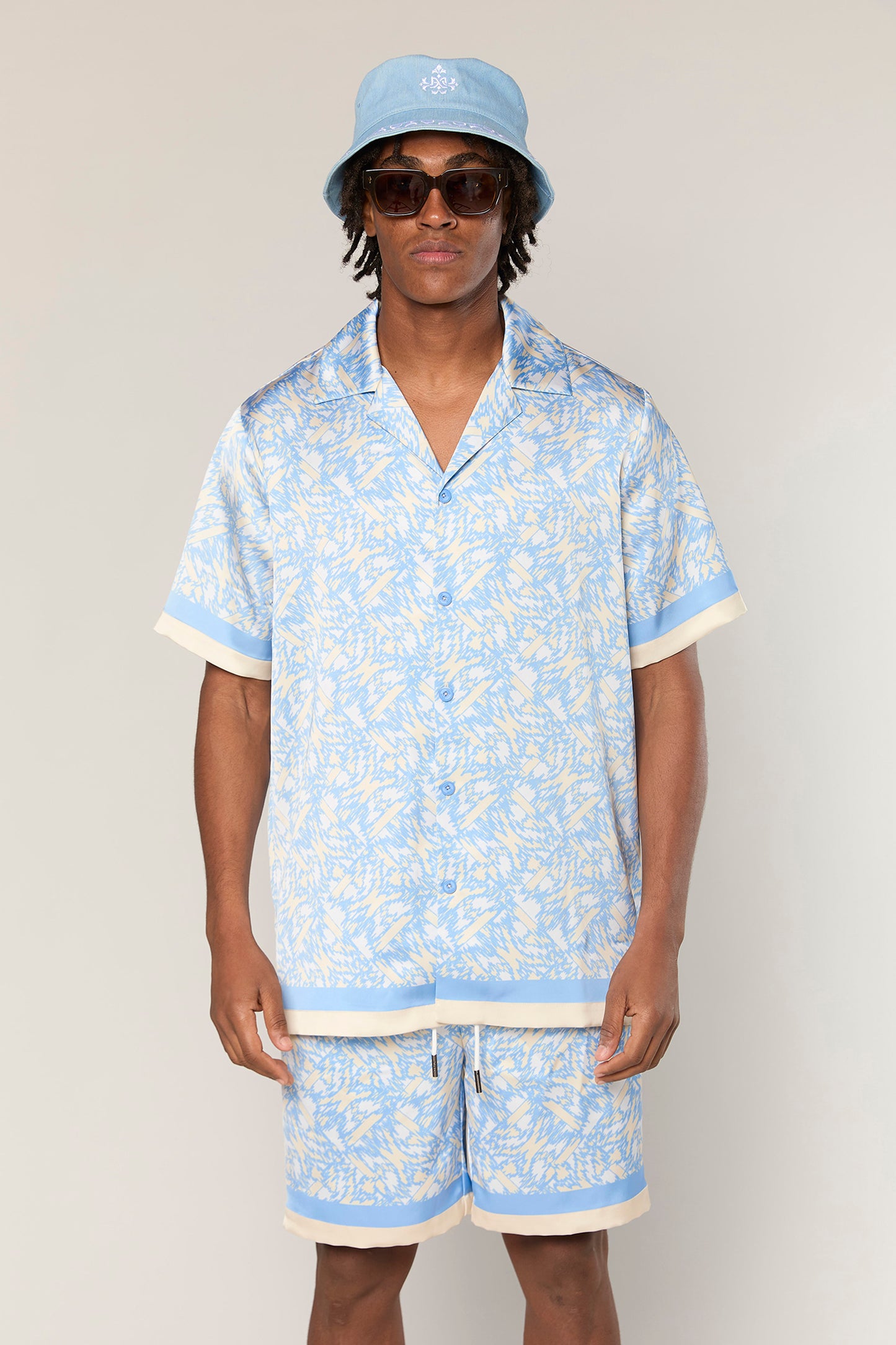 Satin 839 Light Blue Short