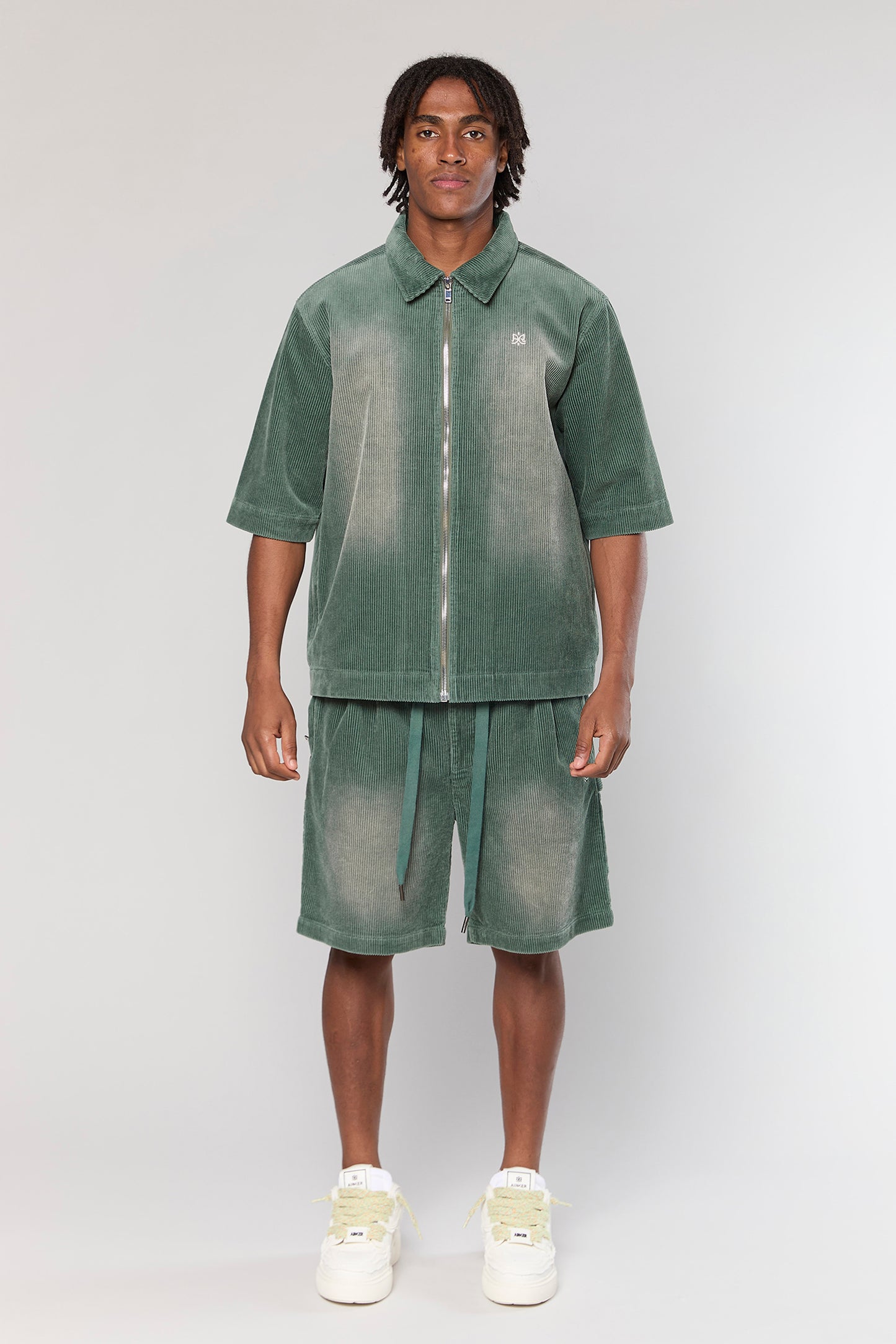 Wash Corduroy 708 Olive Short Jacket