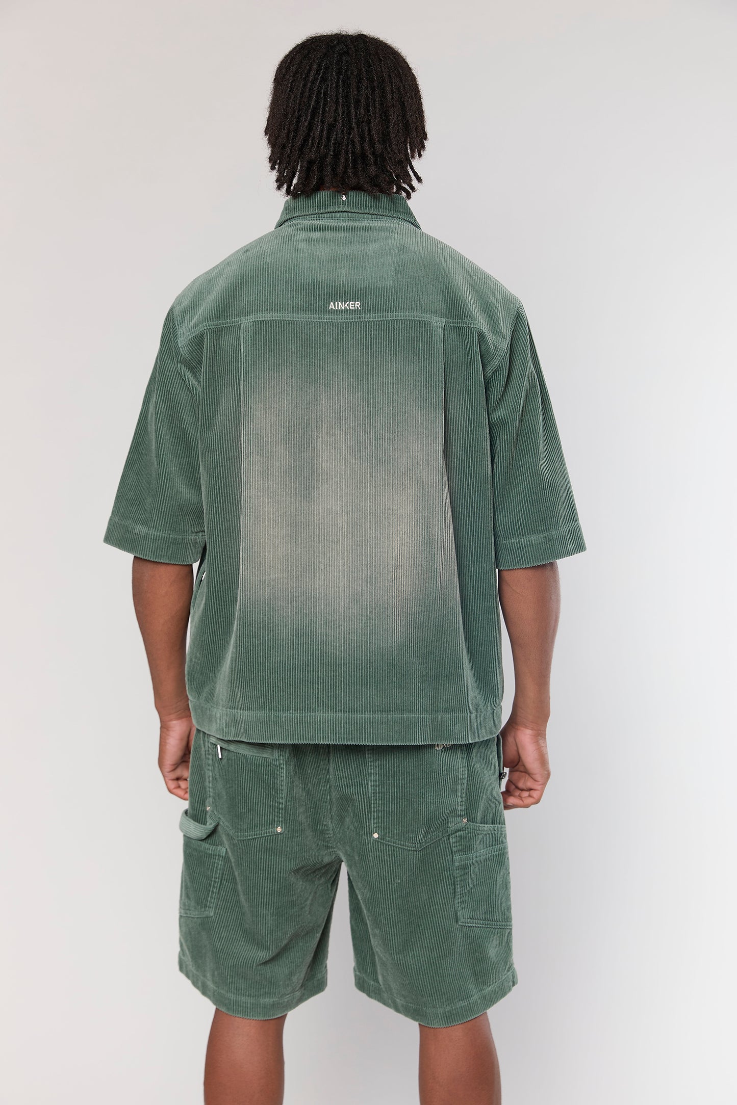 Wash Corduroy 708 Olive Short Jacket