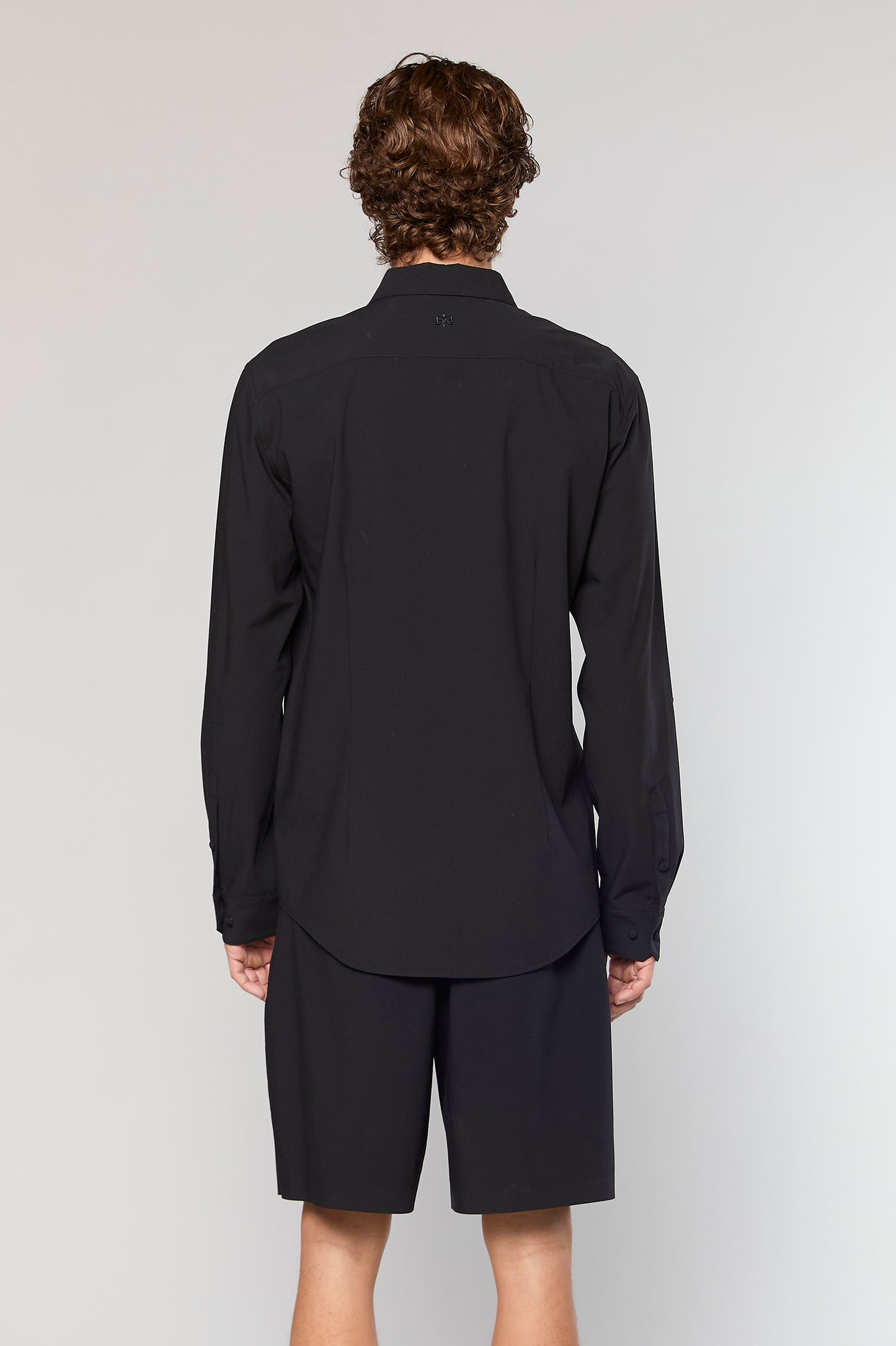 Wool Blend Black 778 Zipper Shirt