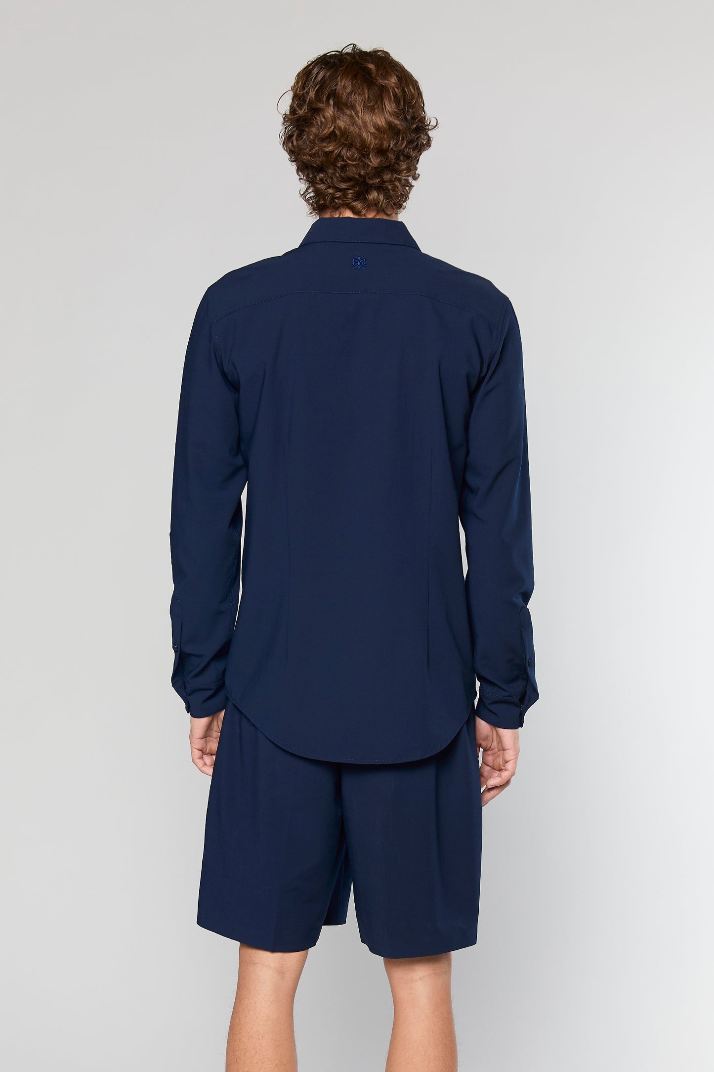 Wool Blend Navy 778 Zipper Shirt