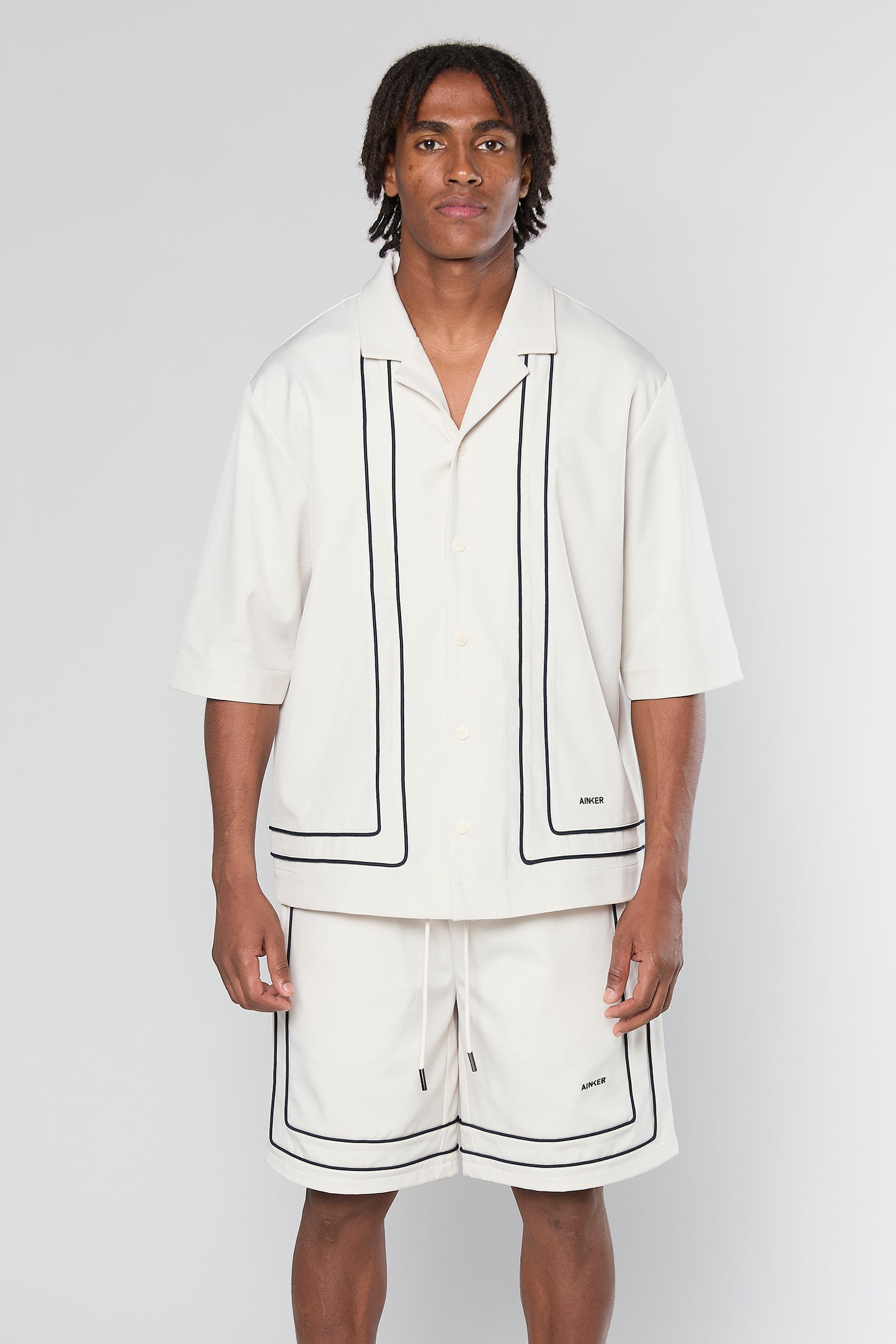 Tech 801 Off-White Short Button Shirt