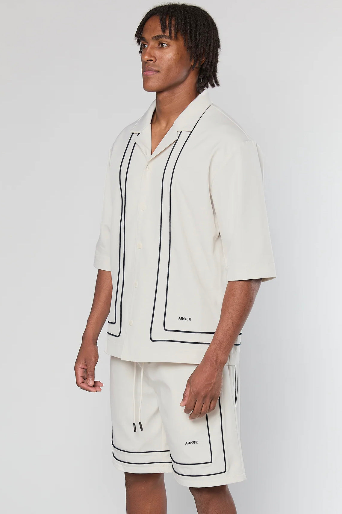 Tech 801 Off-White Short Button Shirt