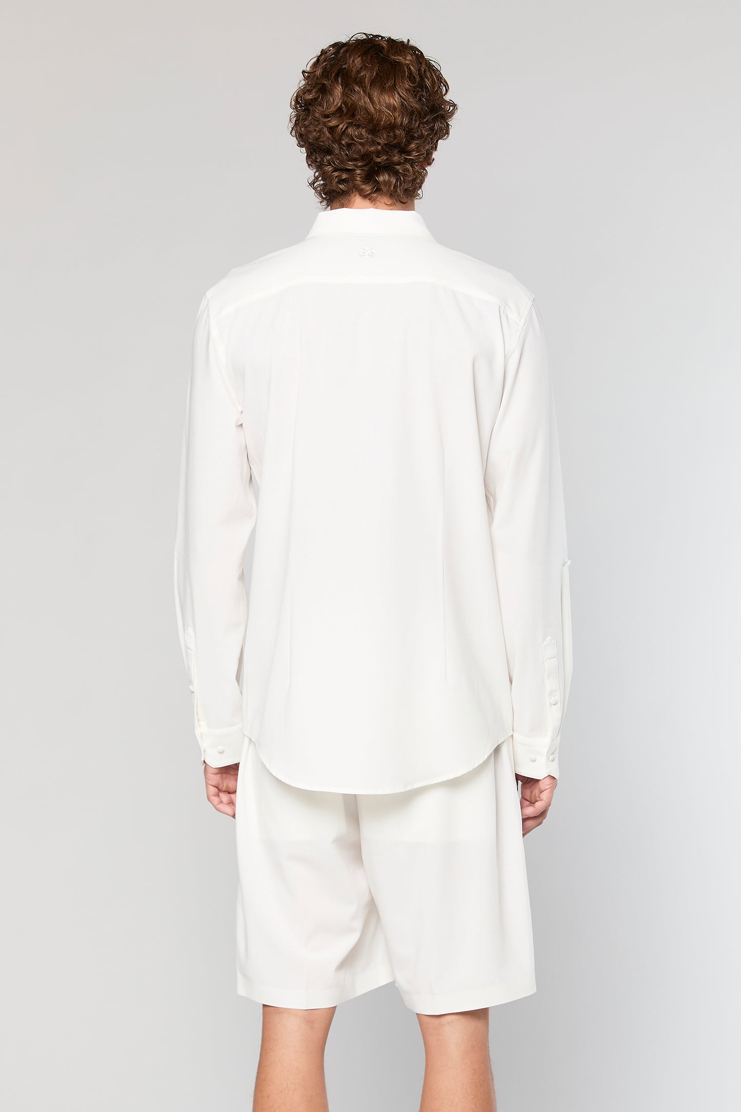 Wool Blend White 778 Zipper Shirt