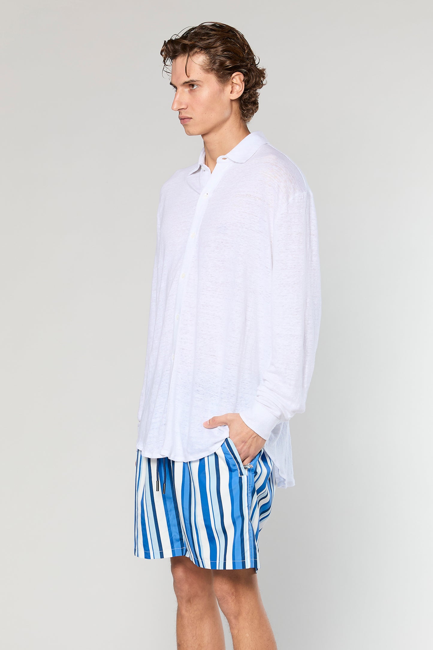 Stripe 829 L.Blue Swimwear