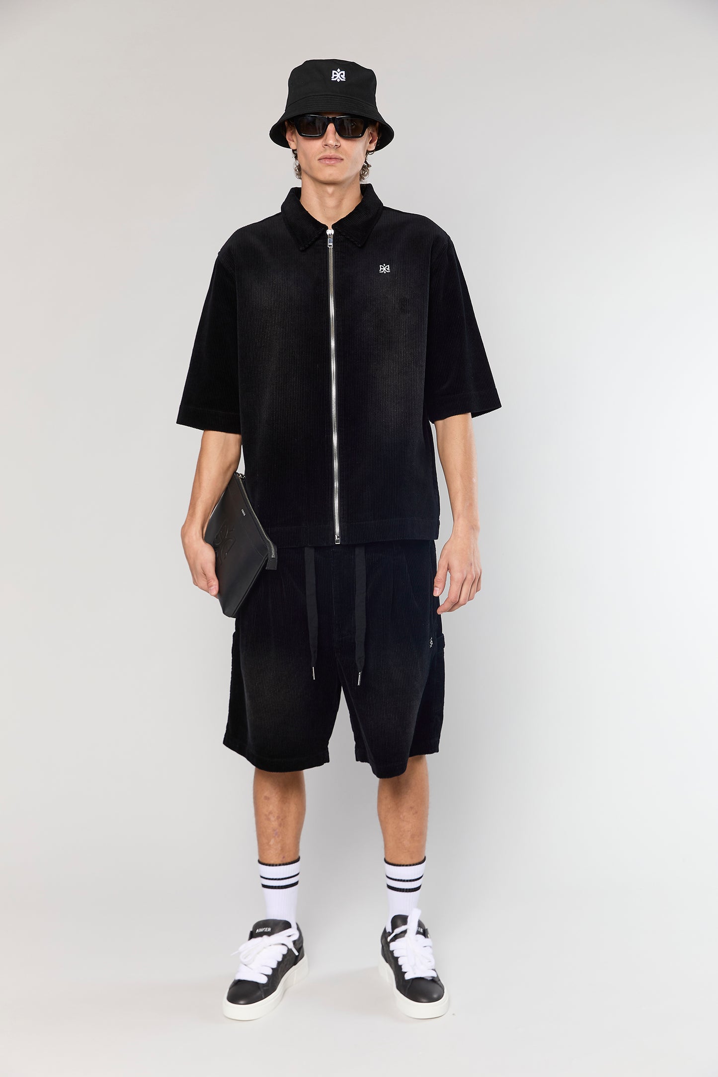 Wash Corduroy 708 Black Short Jacket