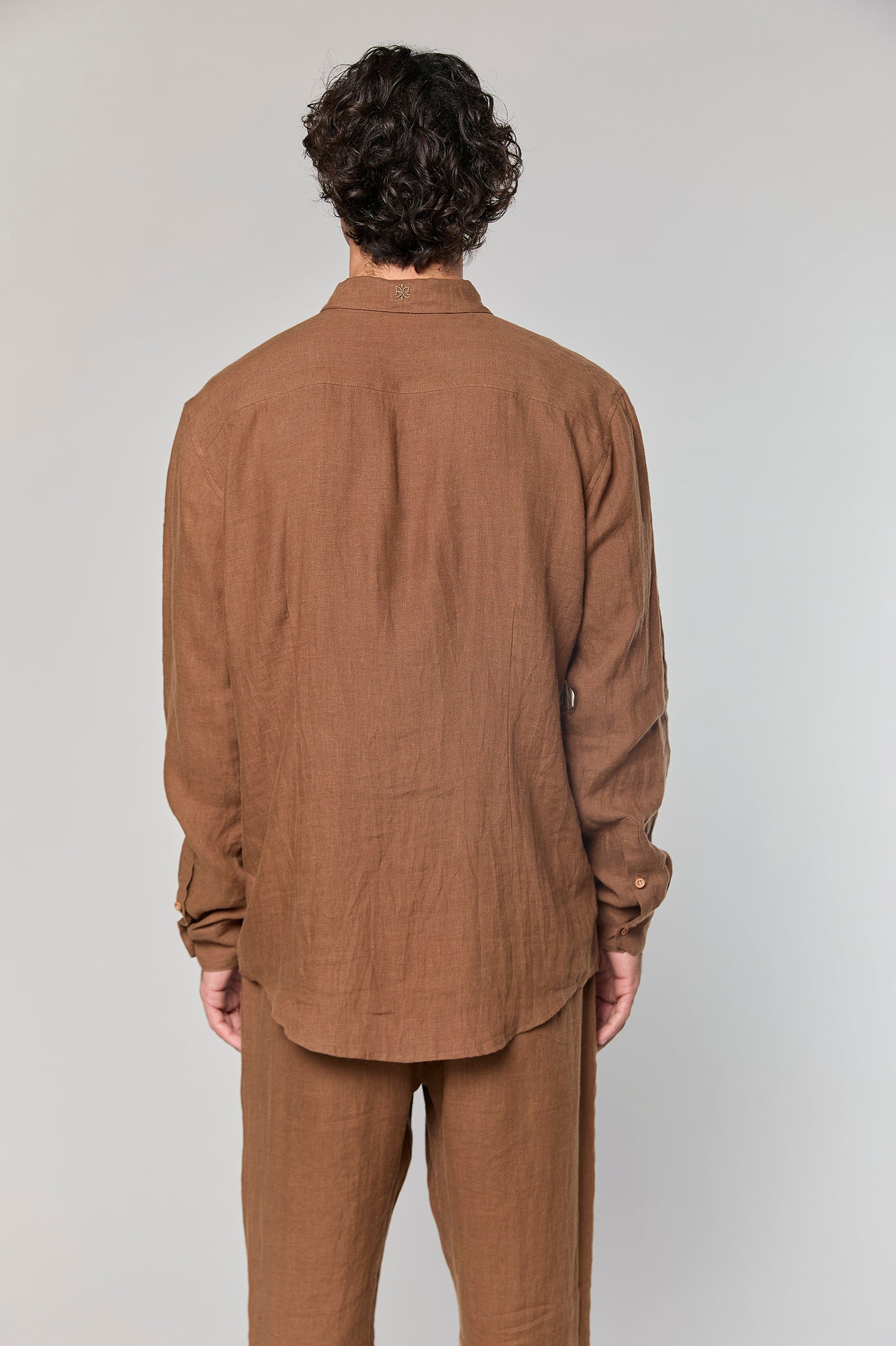 Linen Brown 777 Button Shirt
