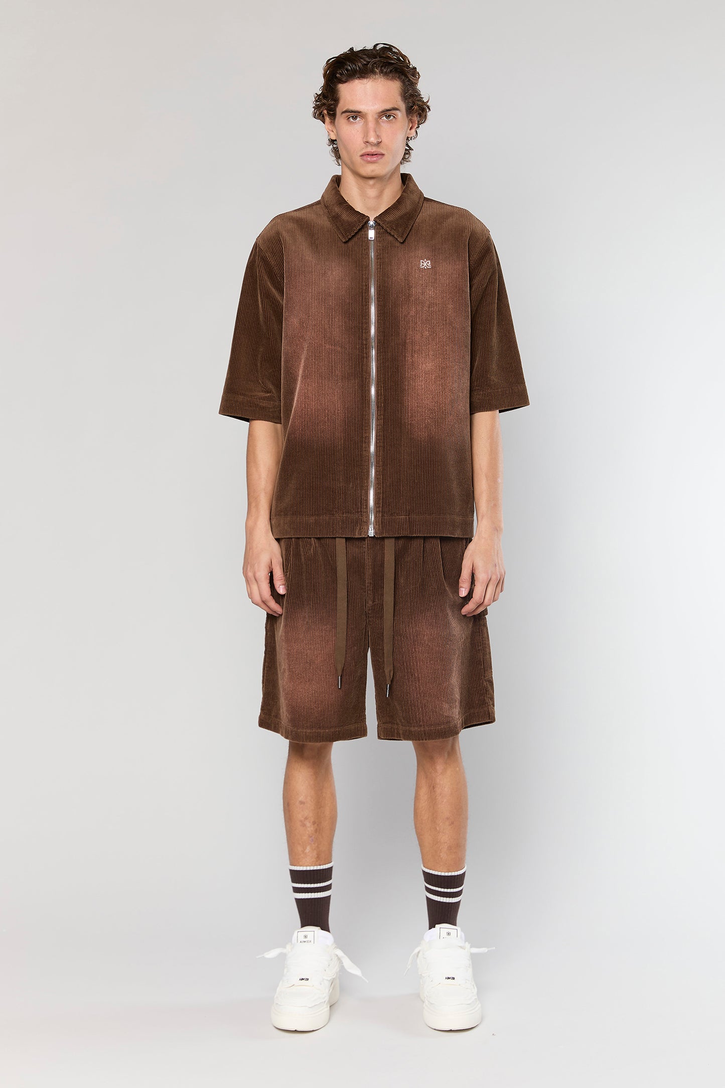 Wash Corduroy 708 Brown Short Jacket