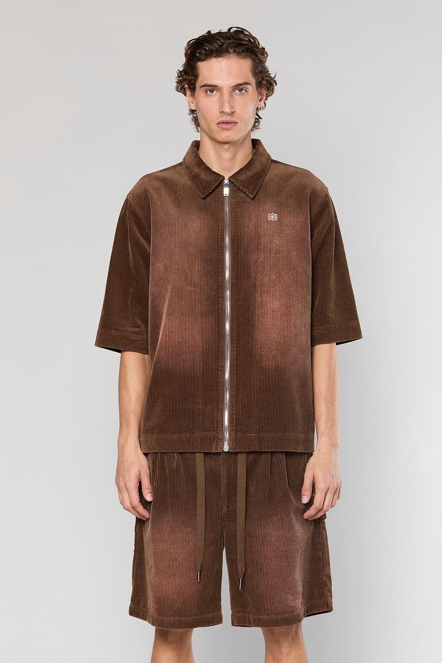 Wash Corduroy 708 Brown Short Jacket