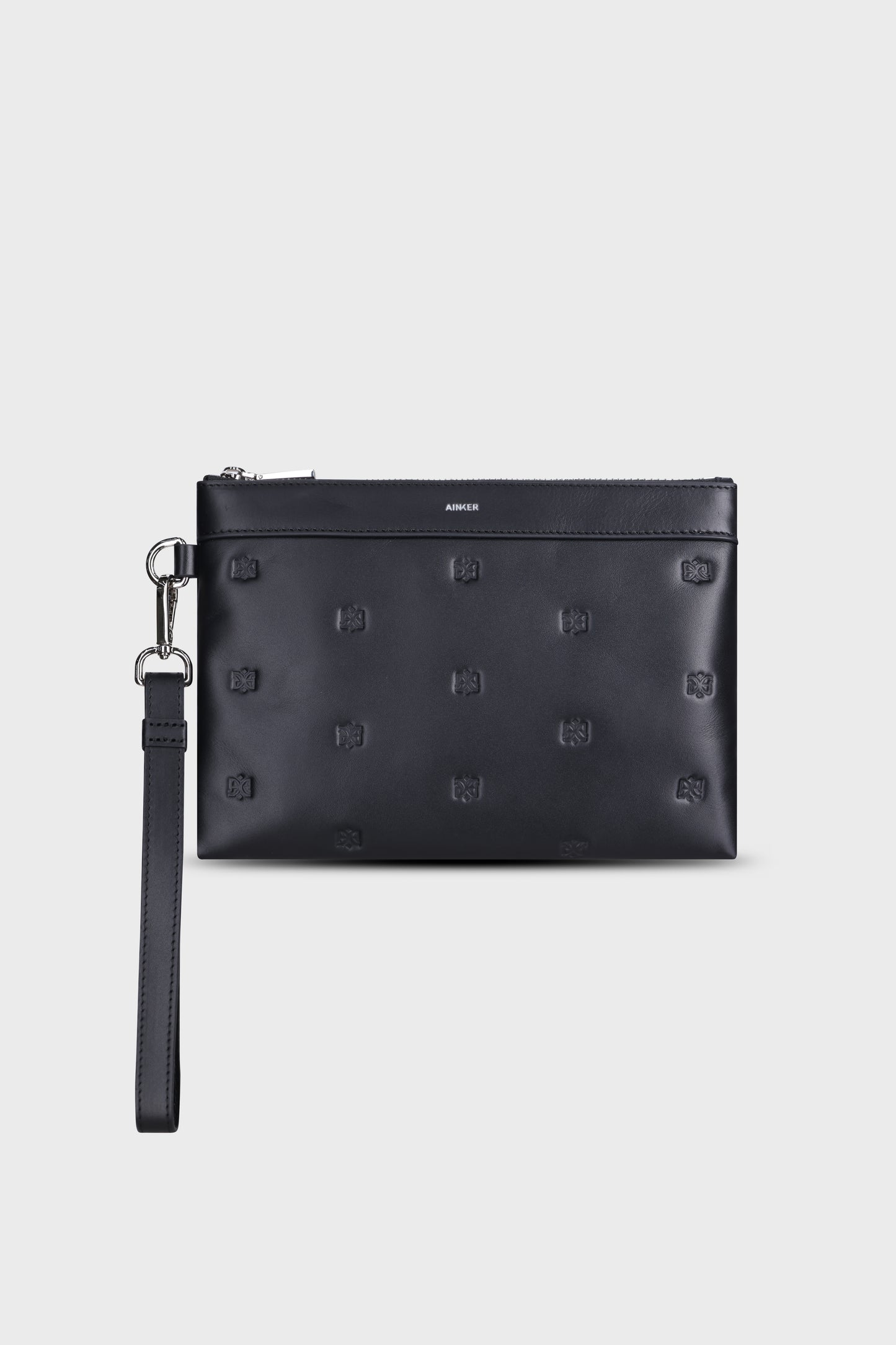 Black Logo 815 Clutch Leather Bag
