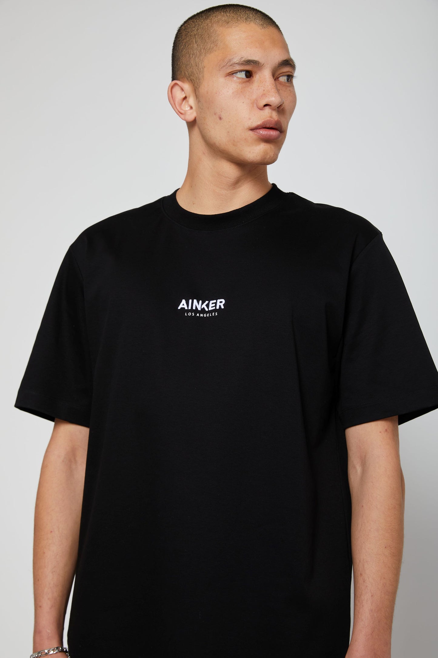 Ainker BLACK MERCERISE T-SHIRT