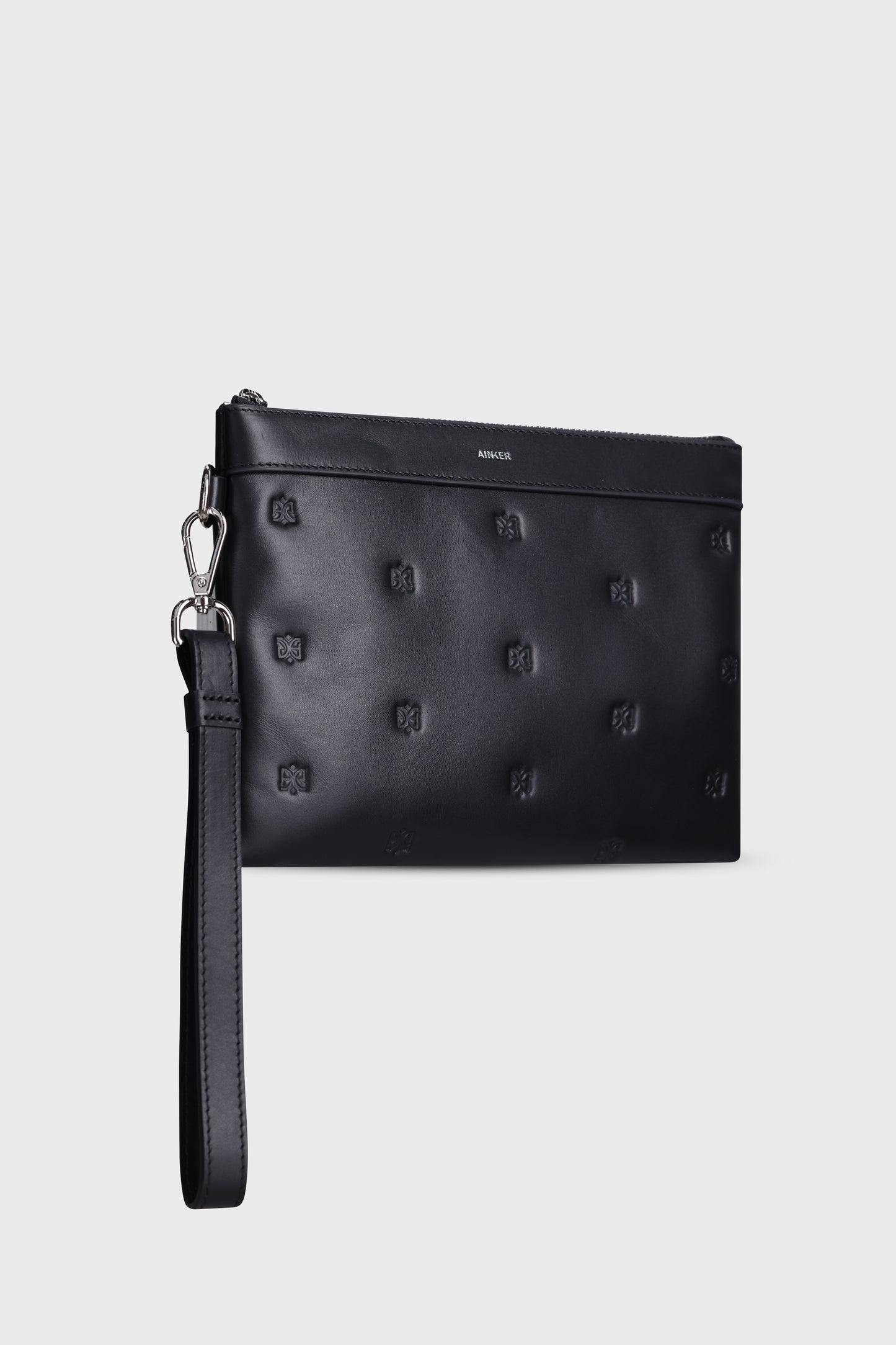 Black Logo 815 Clutch Leather Bag