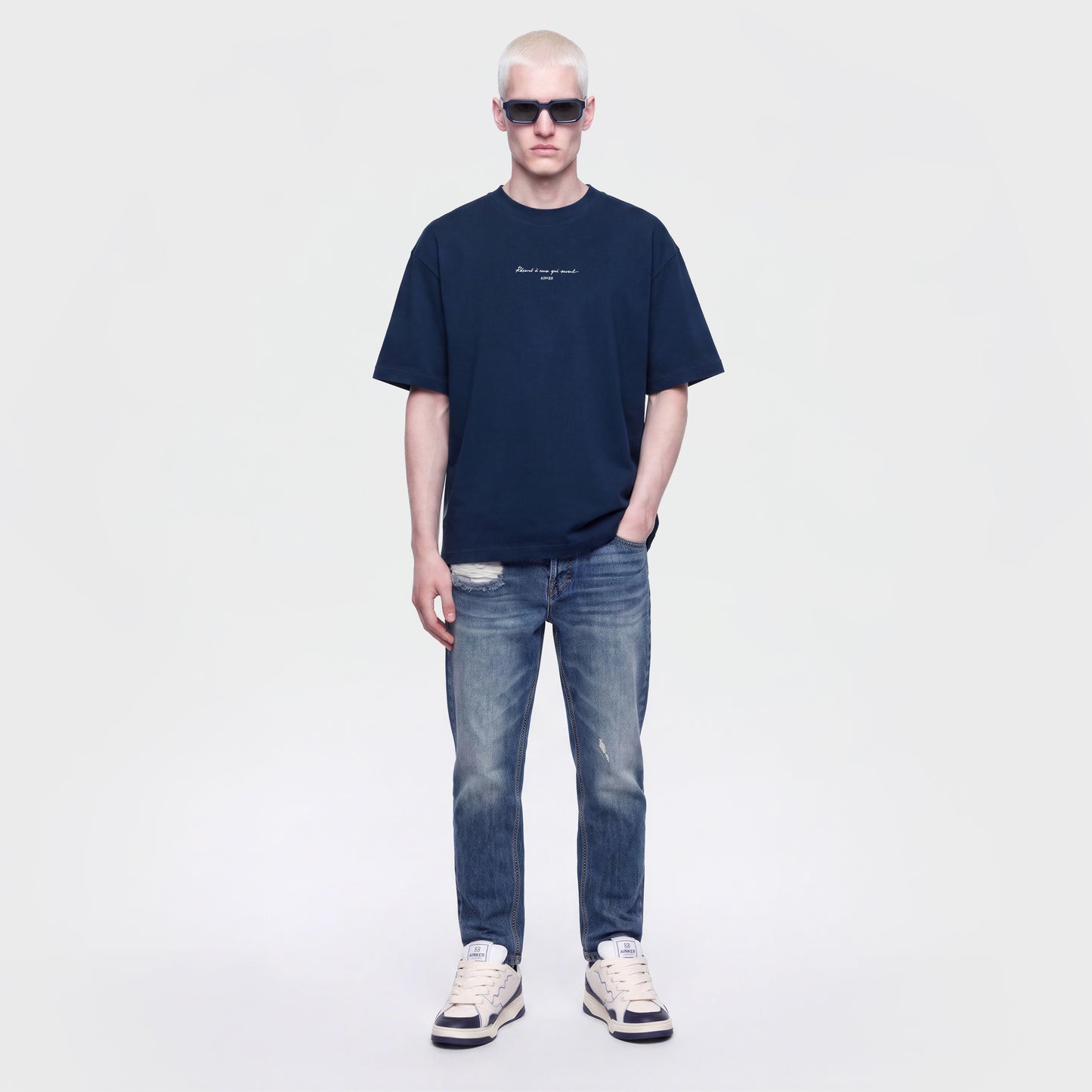 Cotton 1035 Navy T-Shirt