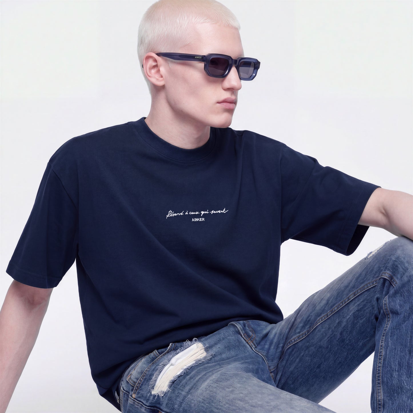 Cotton 1035 Navy T-Shirt
