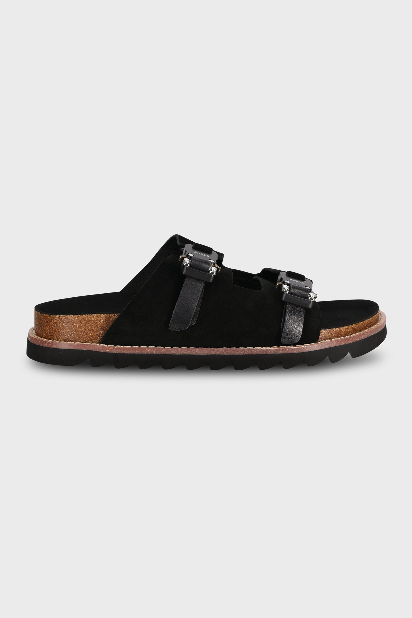 Swish Buckle Black Suede