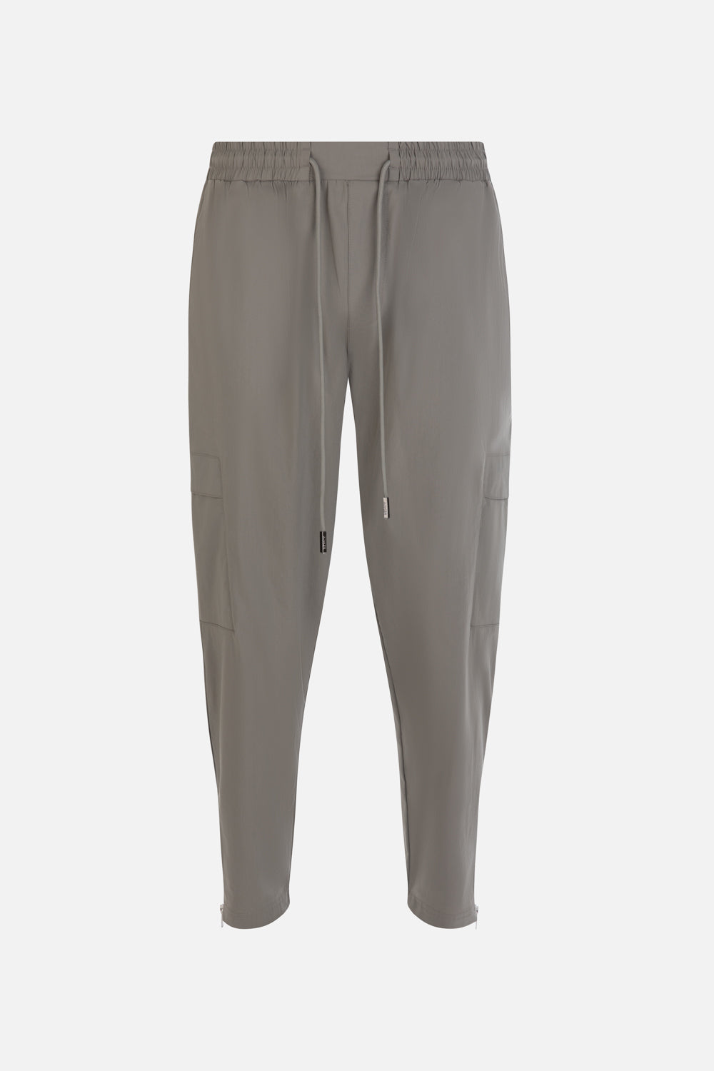 GRAY STRAIGHT ZIPPER PANTS