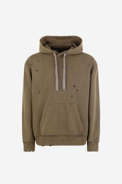 AINKER GREEN WASH  CUT HOODIE