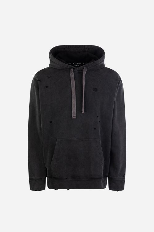 AINKER GRAY WASH  CUT HOODIE