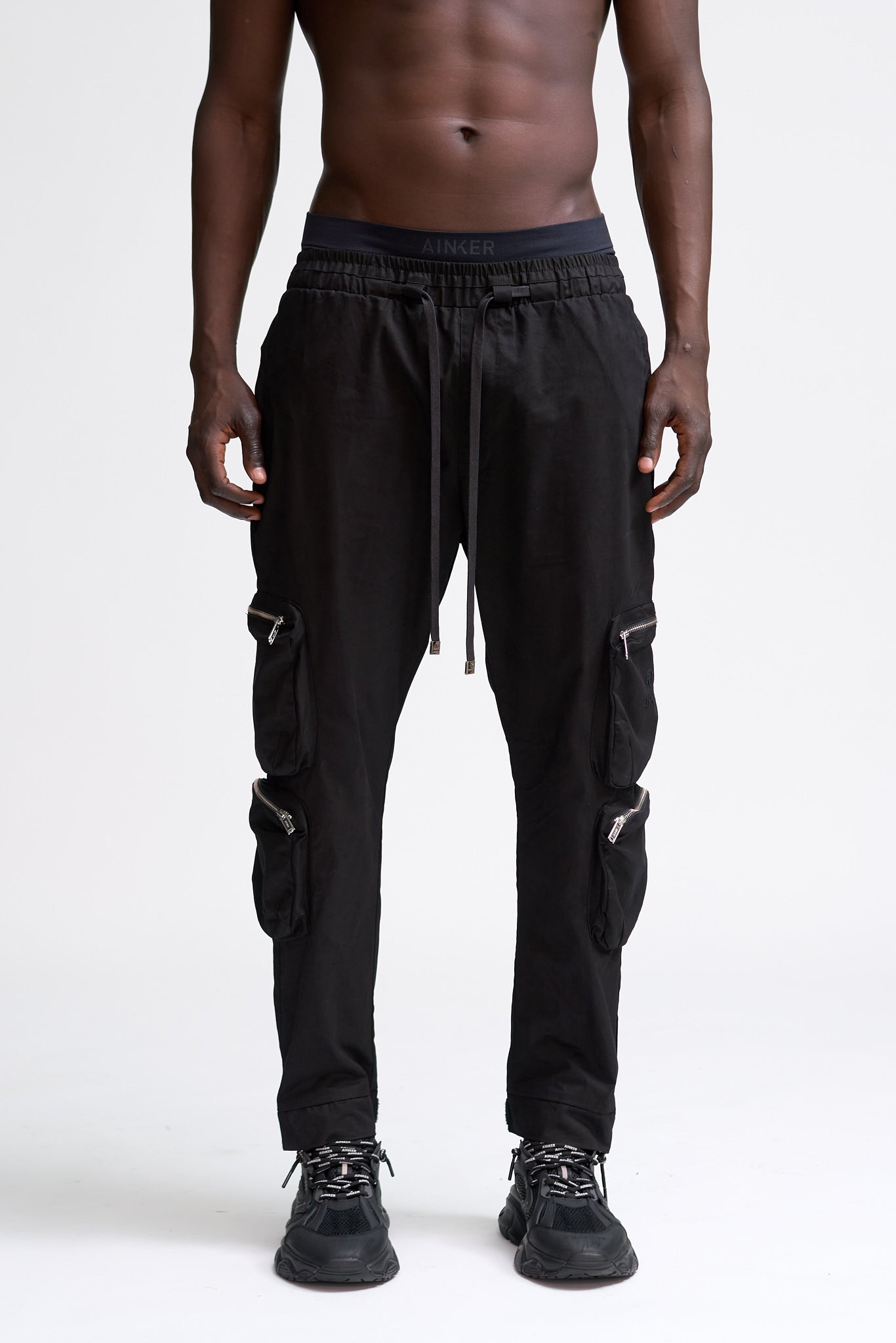 Black Cargo Cotton Jogger