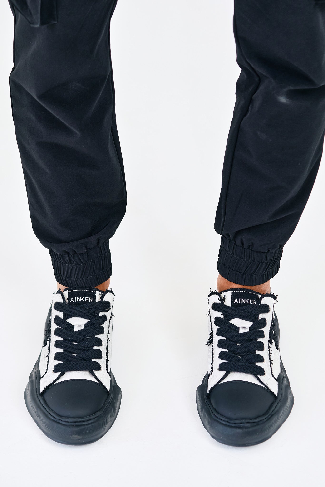 Super Ball White/Black Canvas Sneakers