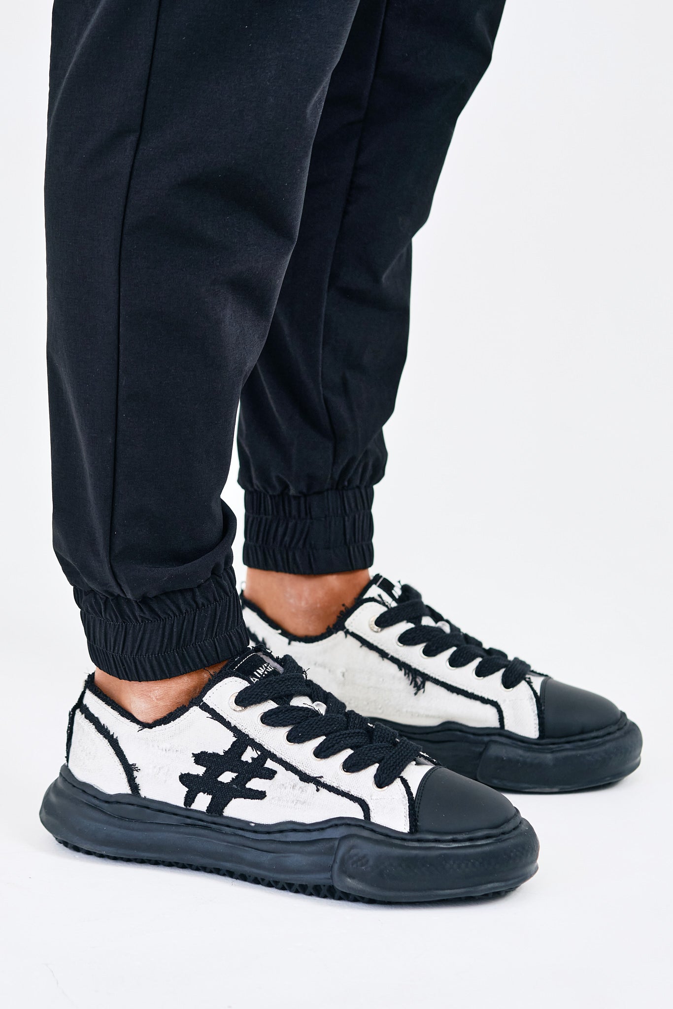 Super Ball White/Black Canvas Sneakers