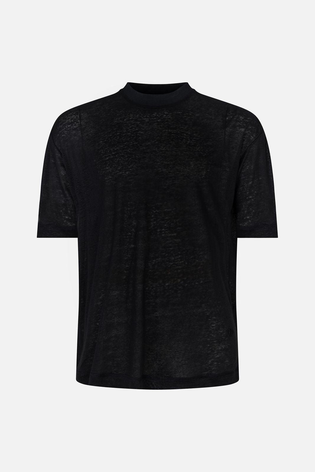 Black Linen 225 T-SHIRT לא