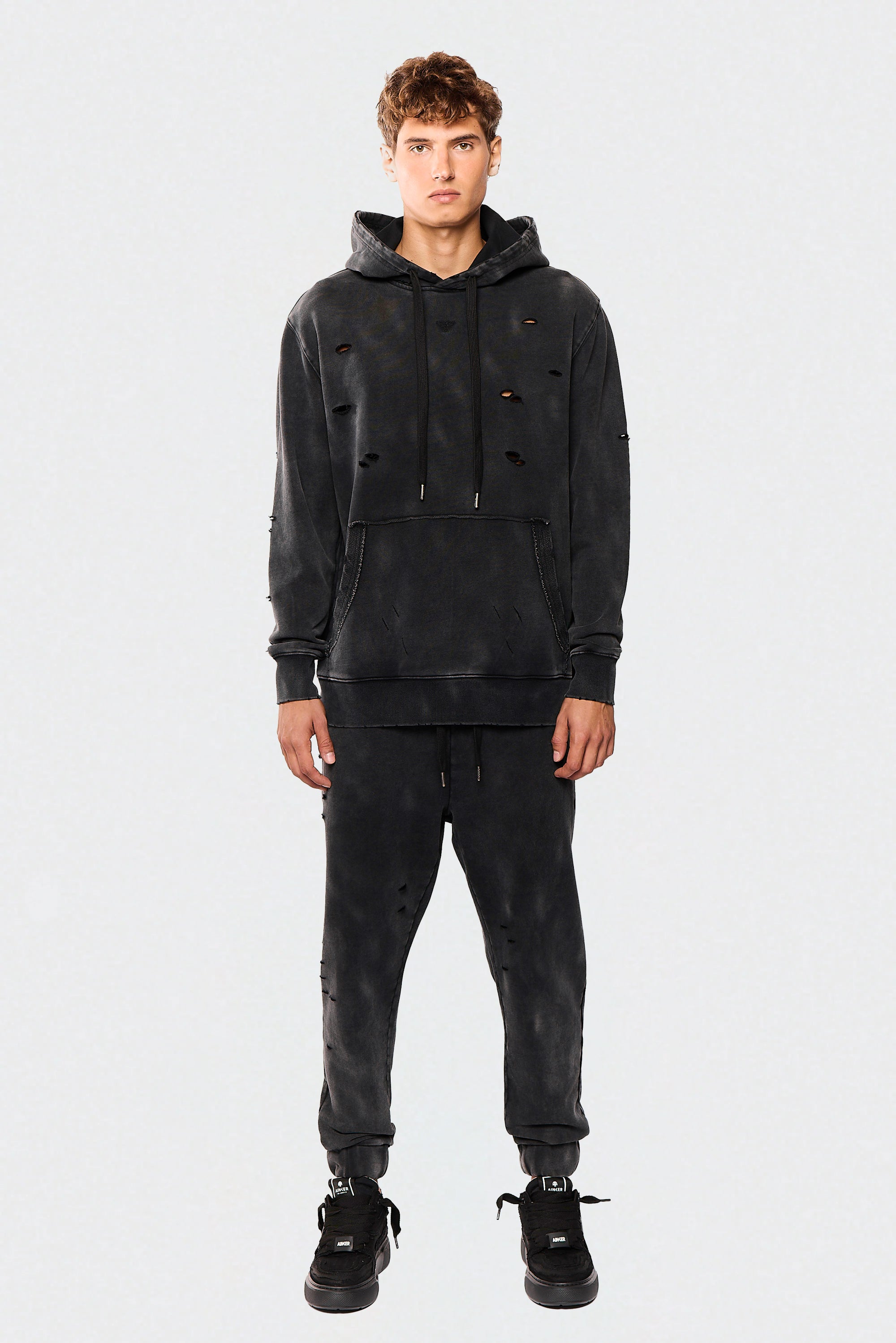 Black Wash Bee 656 Hoodie