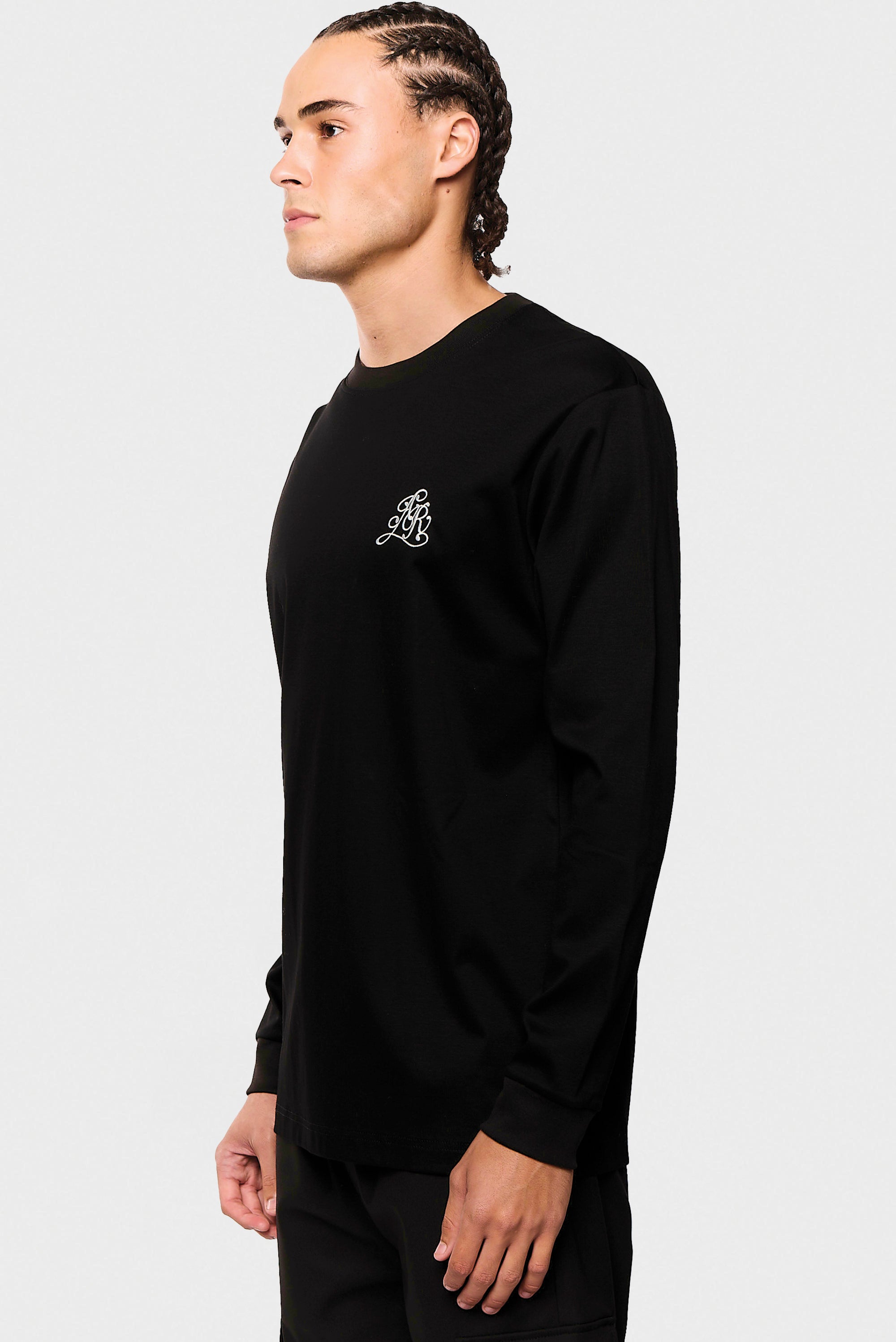 Mercerized 535 Long Black T-Shirt