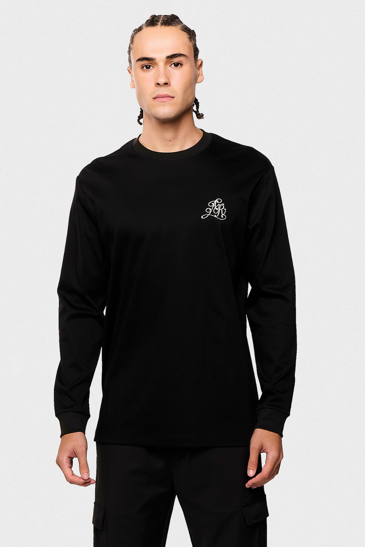Mercerized 535 Long Black T-Shirt