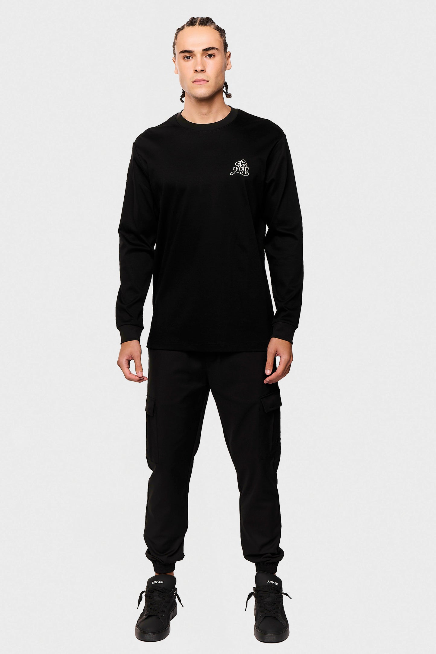 Mercerized 535 Long Black T-Shirt