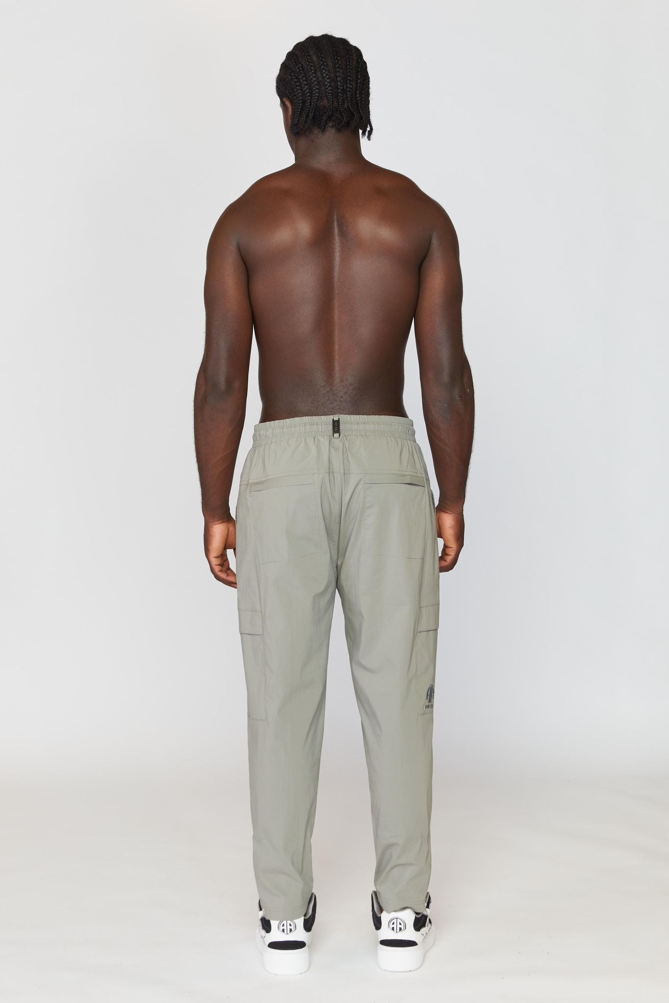 GRAY STRAIGHT ZIPPER PANTS