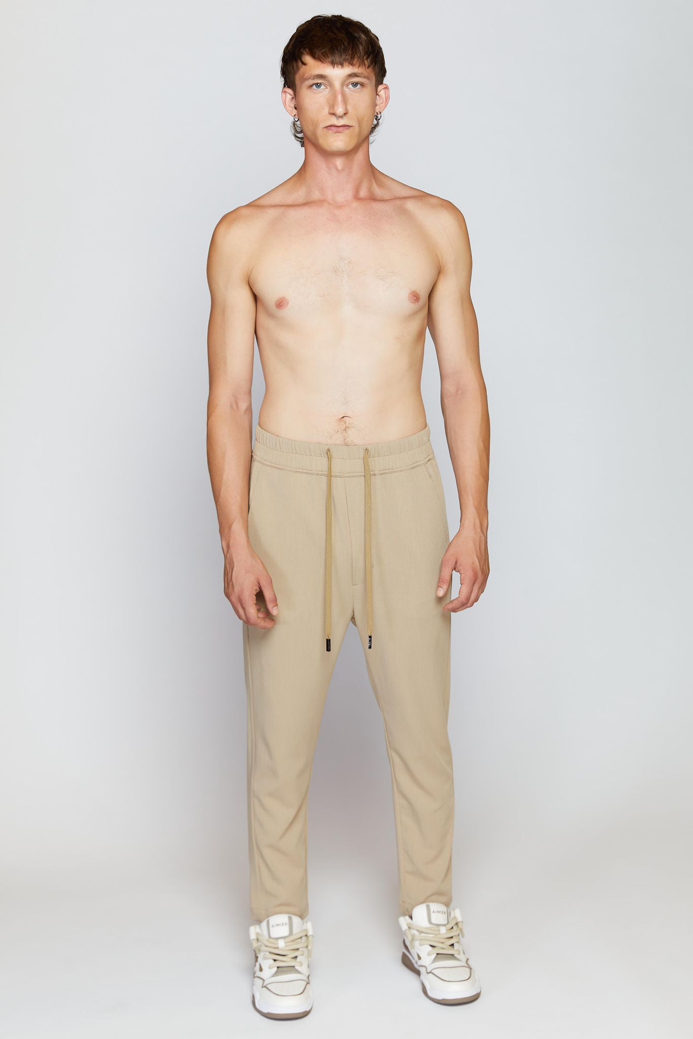 MOCHA STRAIGHT COTTON PANTS