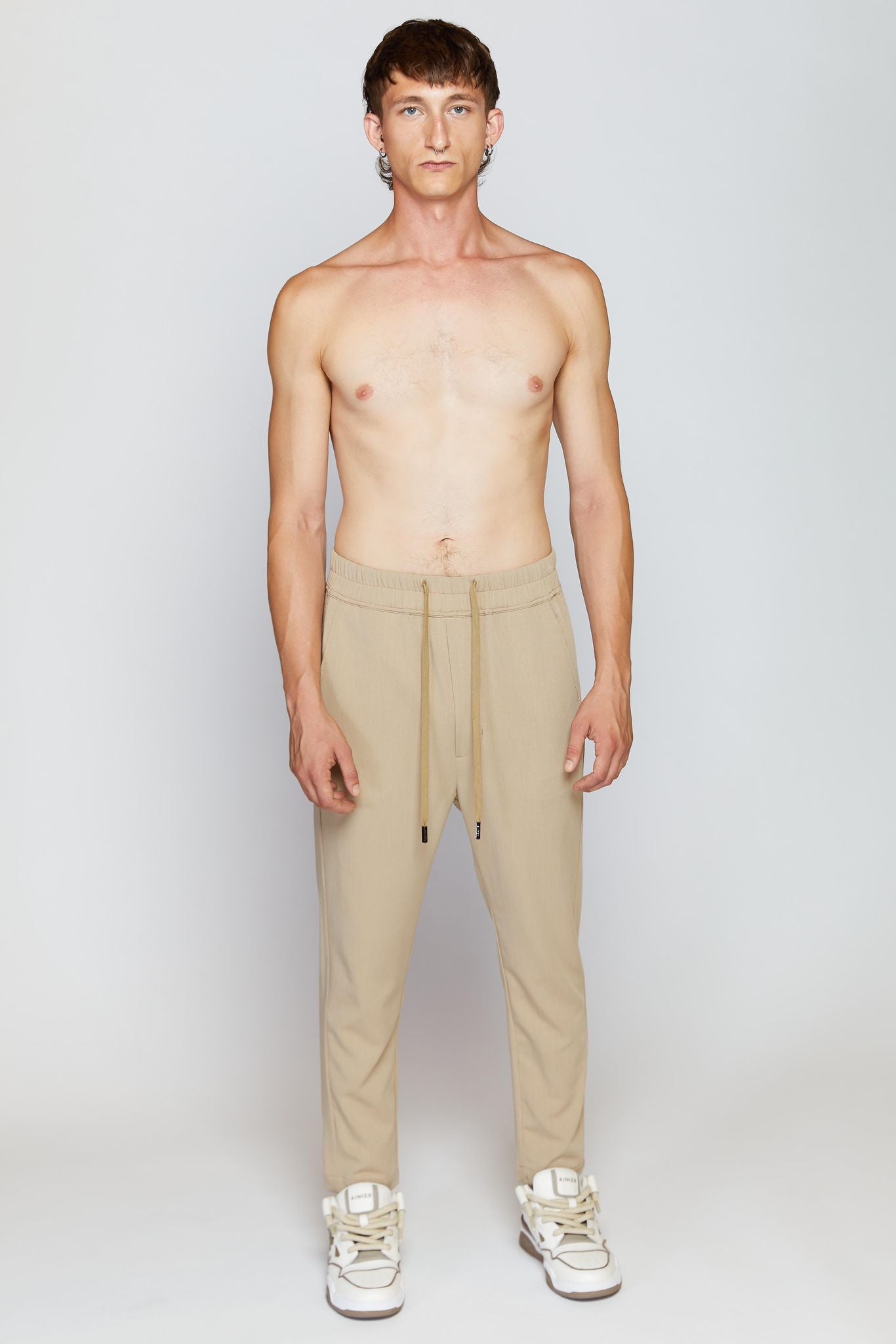 MOCHA STRAIGHT COTTON PANTS