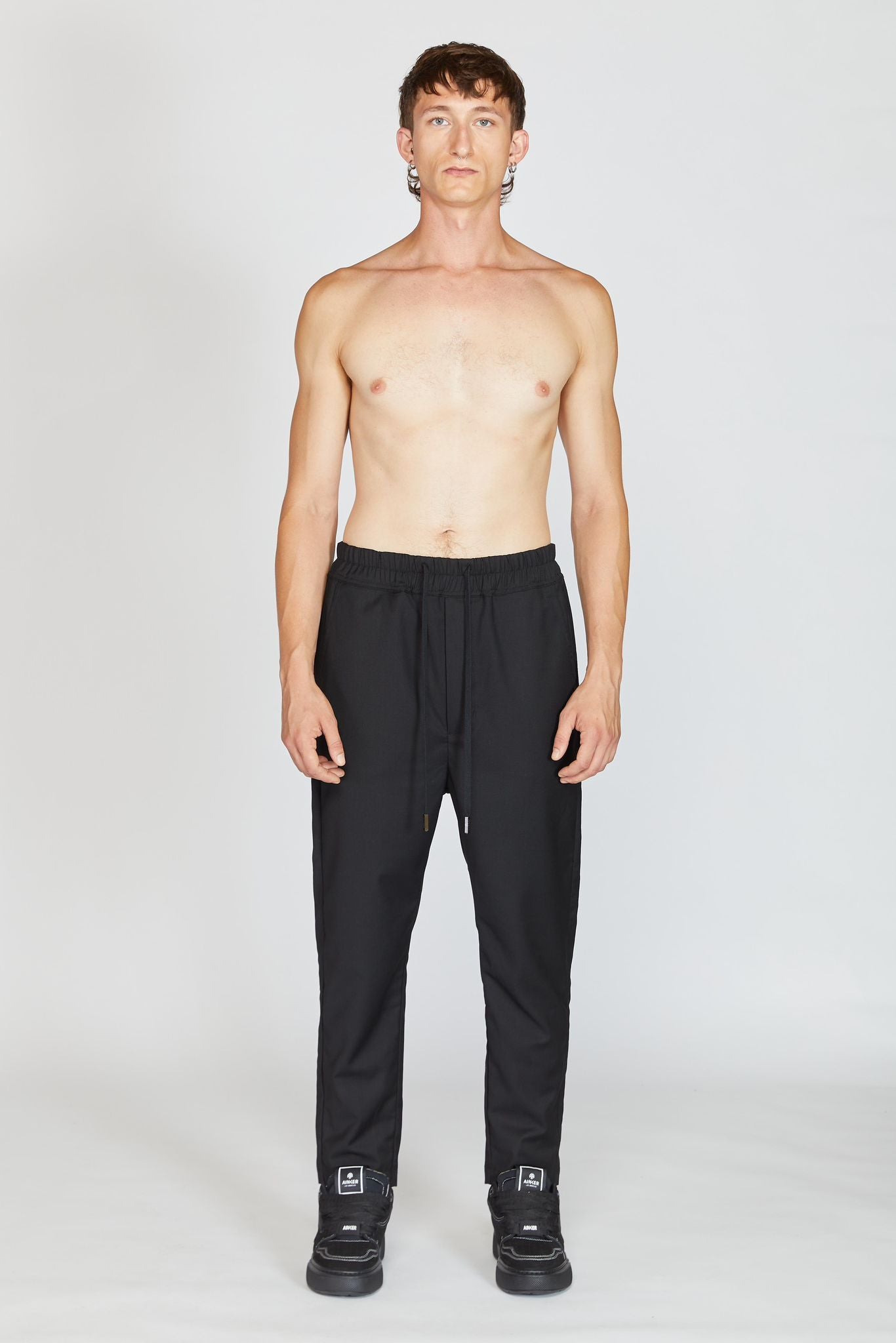 BLACK STRAIGHT COTTON PANTS