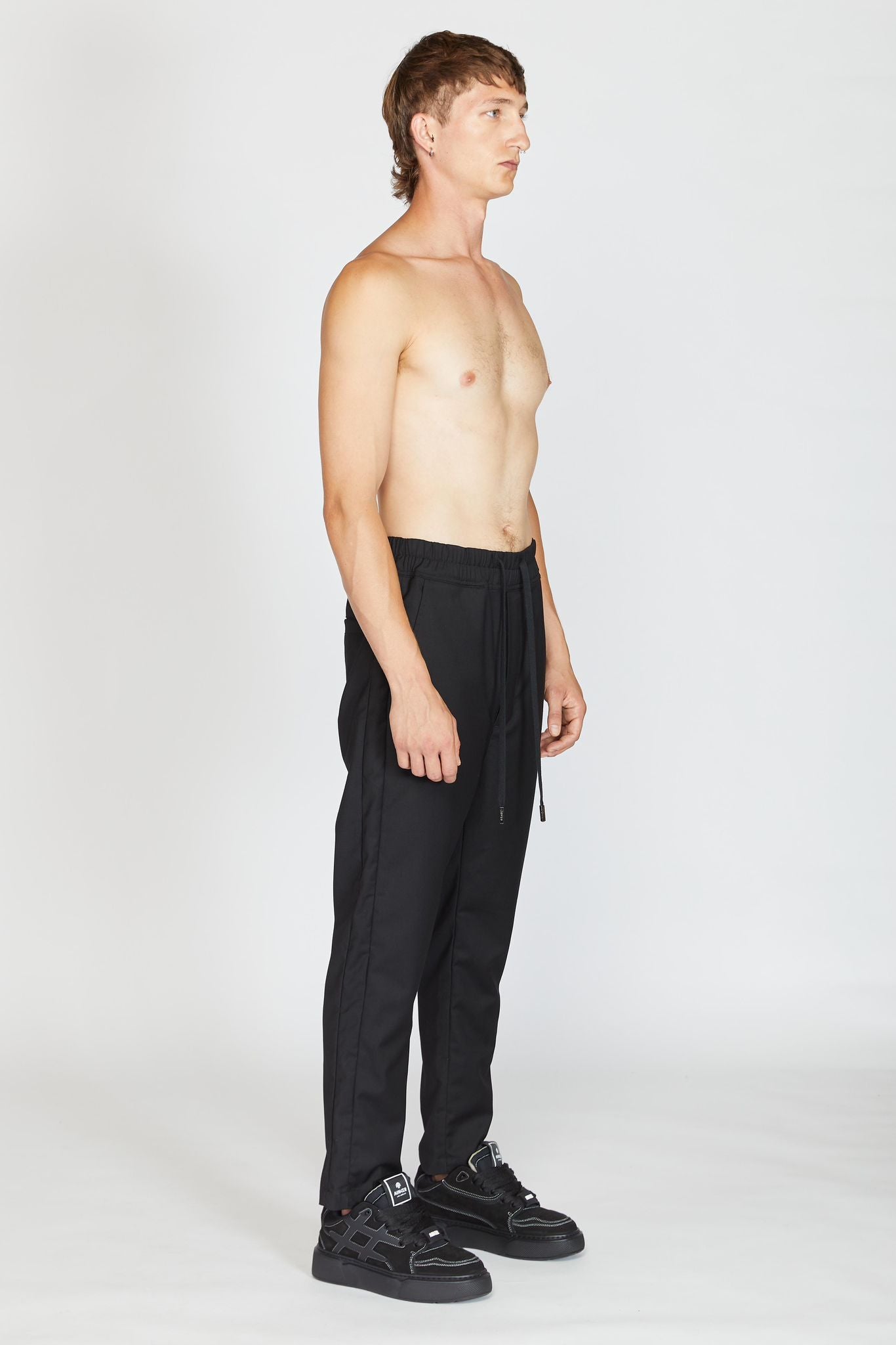 BLACK STRAIGHT COTTON PANTS