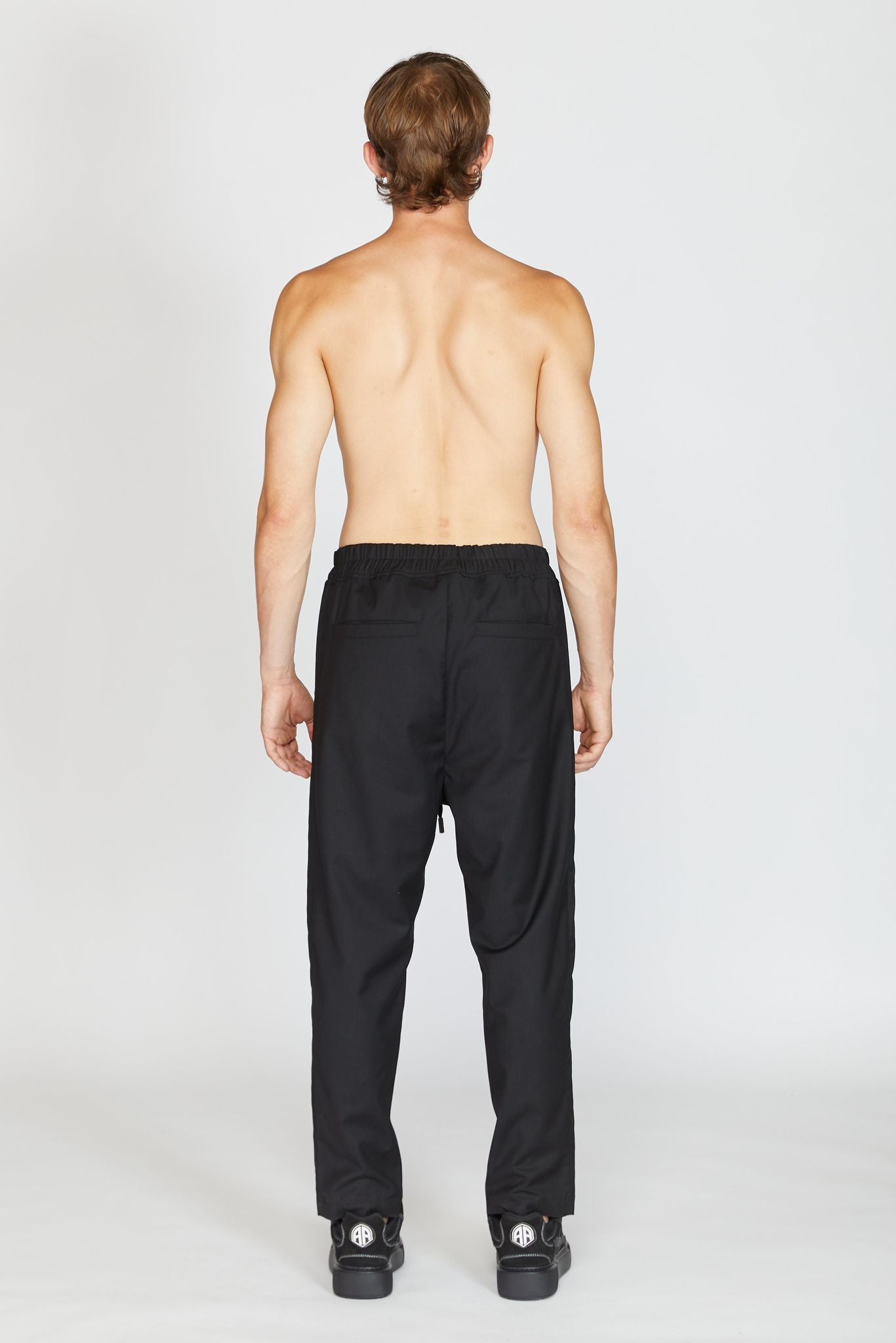 BLACK STRAIGHT COTTON PANTS