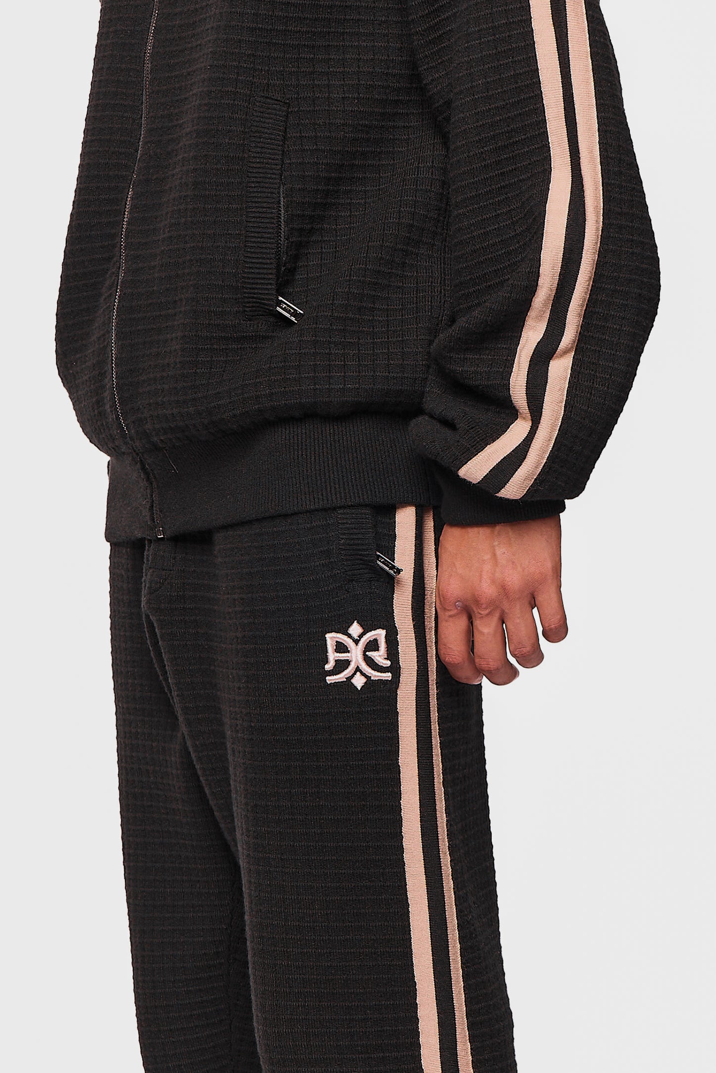 Cotton 644 Waffle Black Long Pant