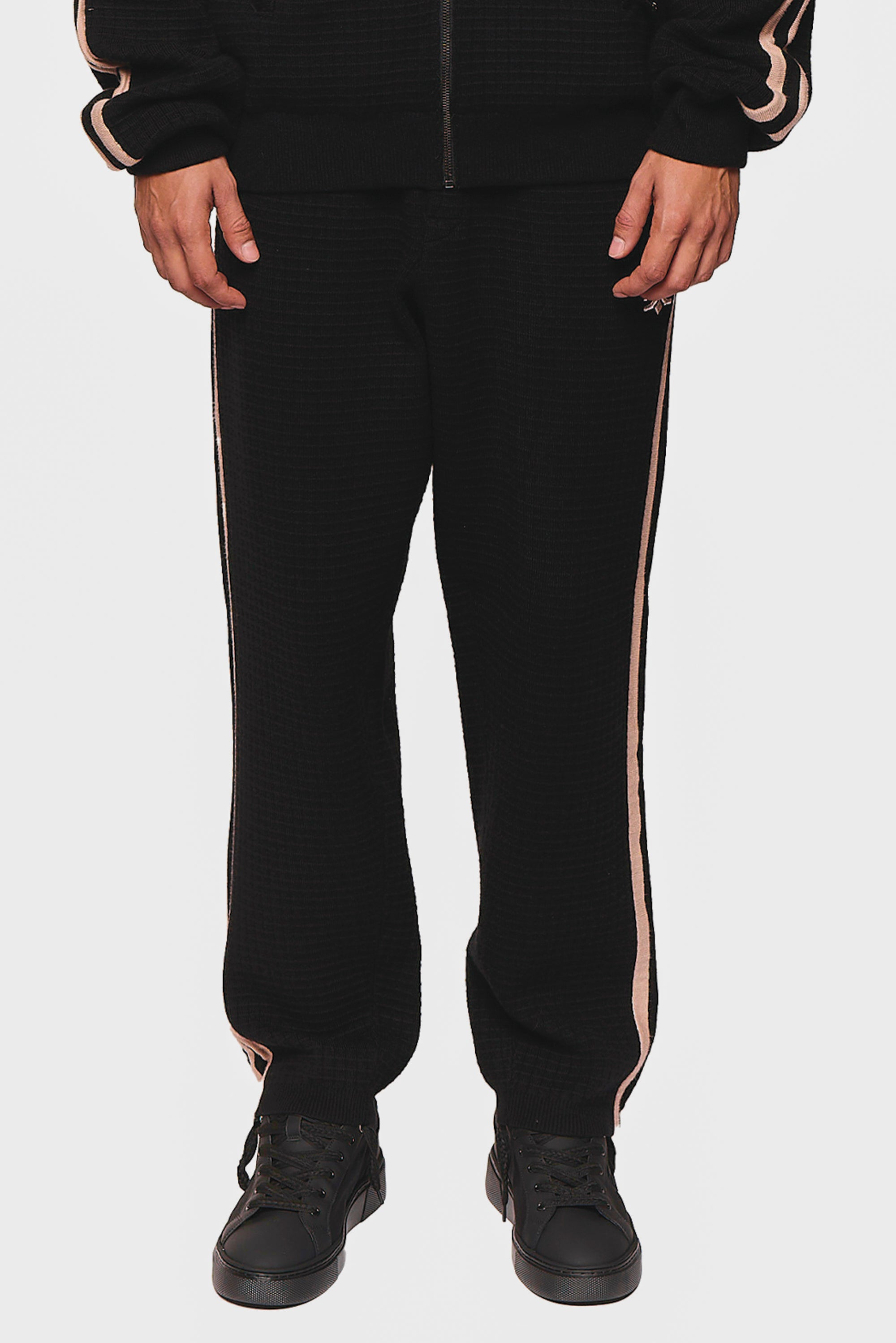 Cotton 644 Waffle Black Long Pant